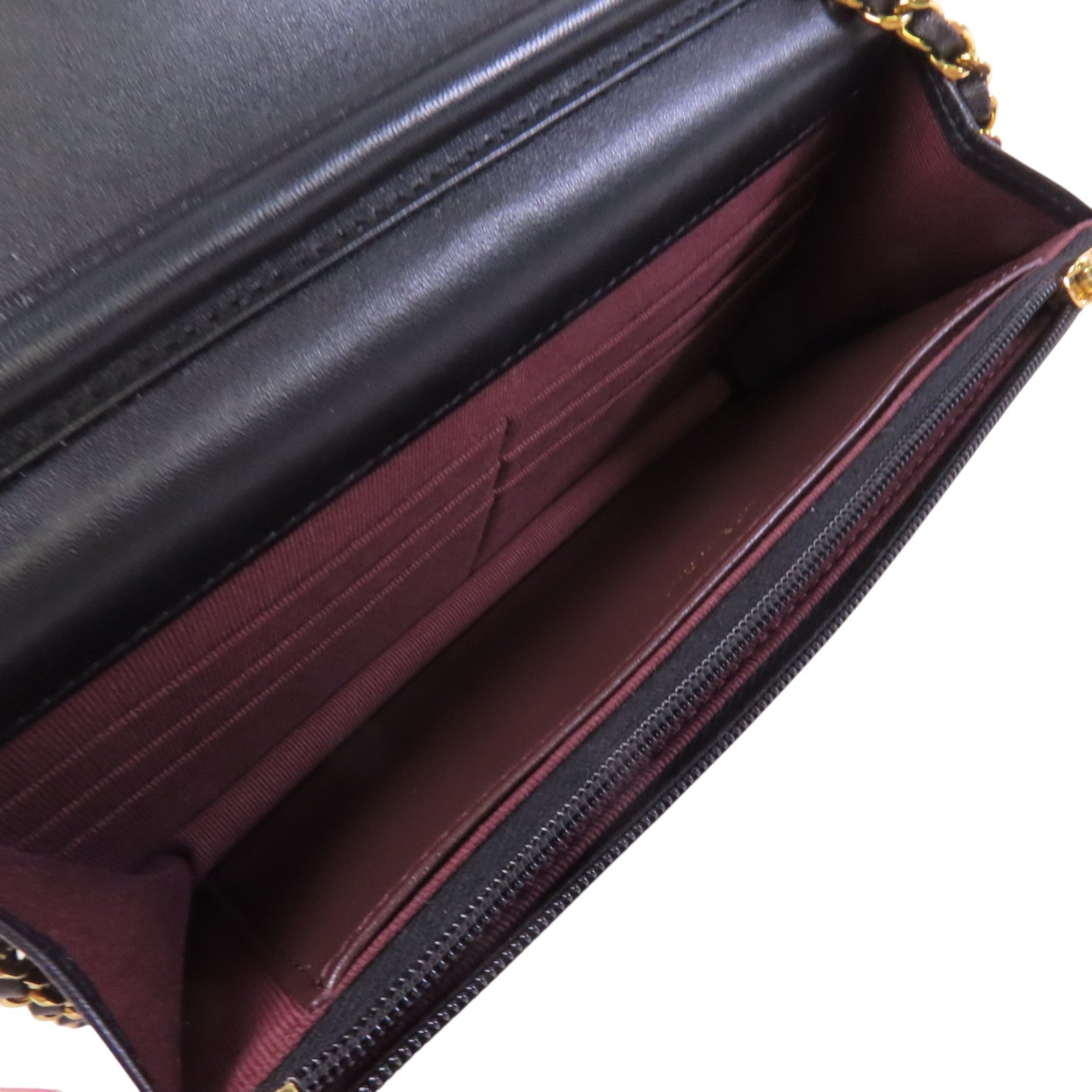 CHANEL 【激減優惠】羊皮皮革WOC Wallet On Chain金扣鏈帶肩背袋