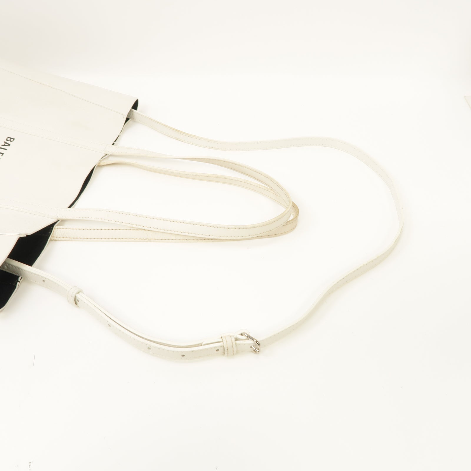 BALENCIAGA 牛皮皮革Everyday銀扣手挽肩背兩用袋白色
