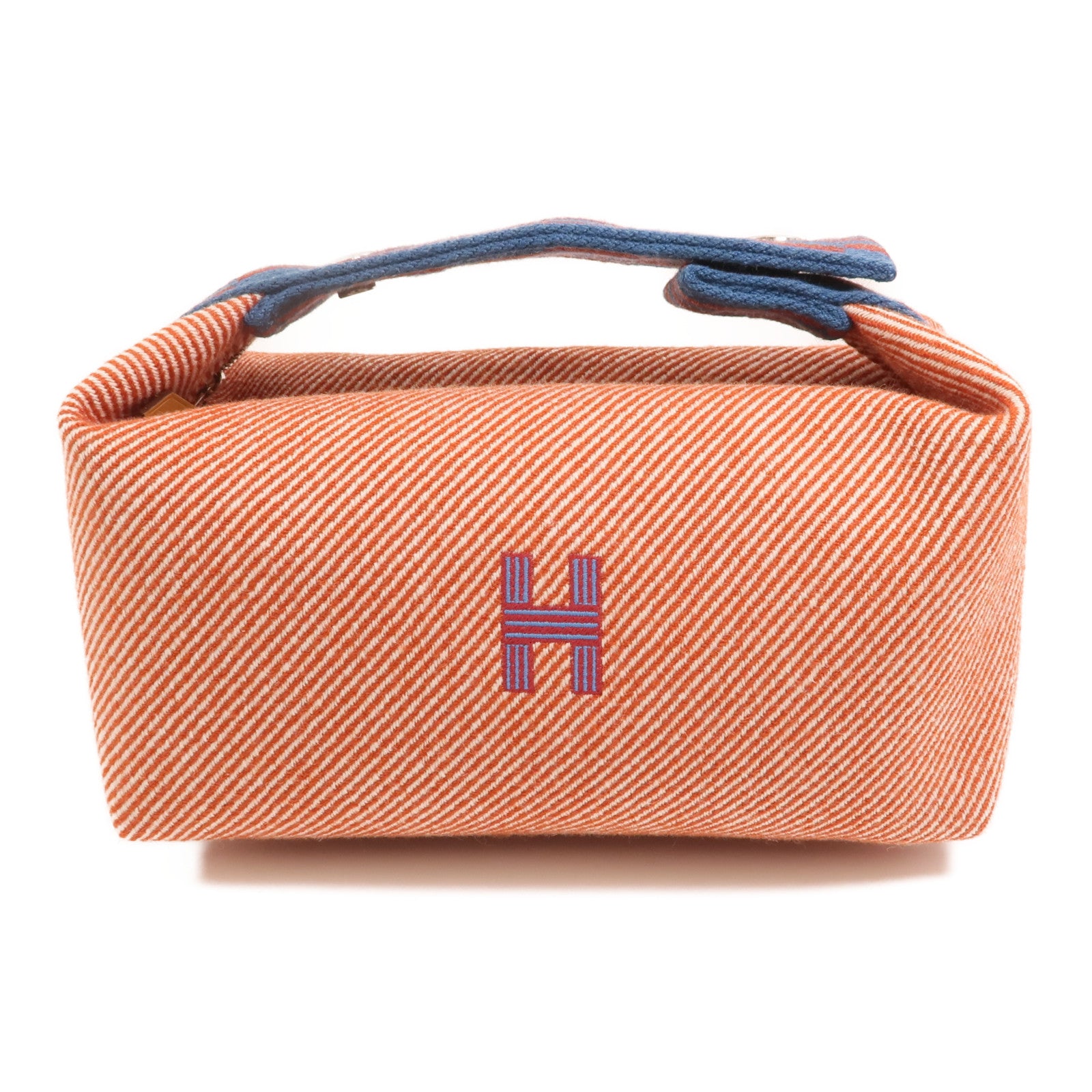 HERMES 帆布Bride A Brac PM銀扣手挽袋