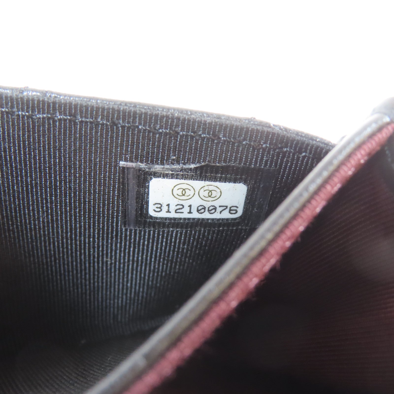 CHANEL 菱格羊皮皮革Flap Wallet金扣卡片套黑色