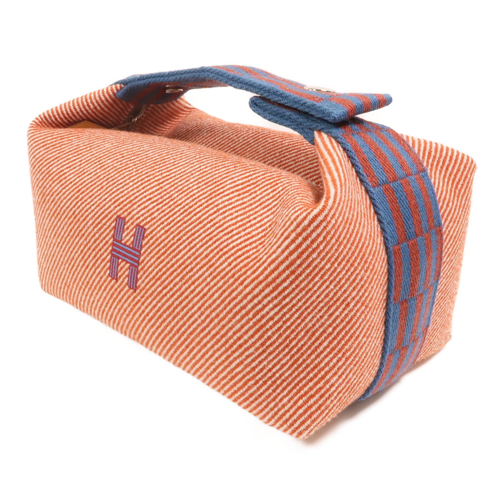 HERMES 帆布Bride A Brac PM銀扣手挽袋