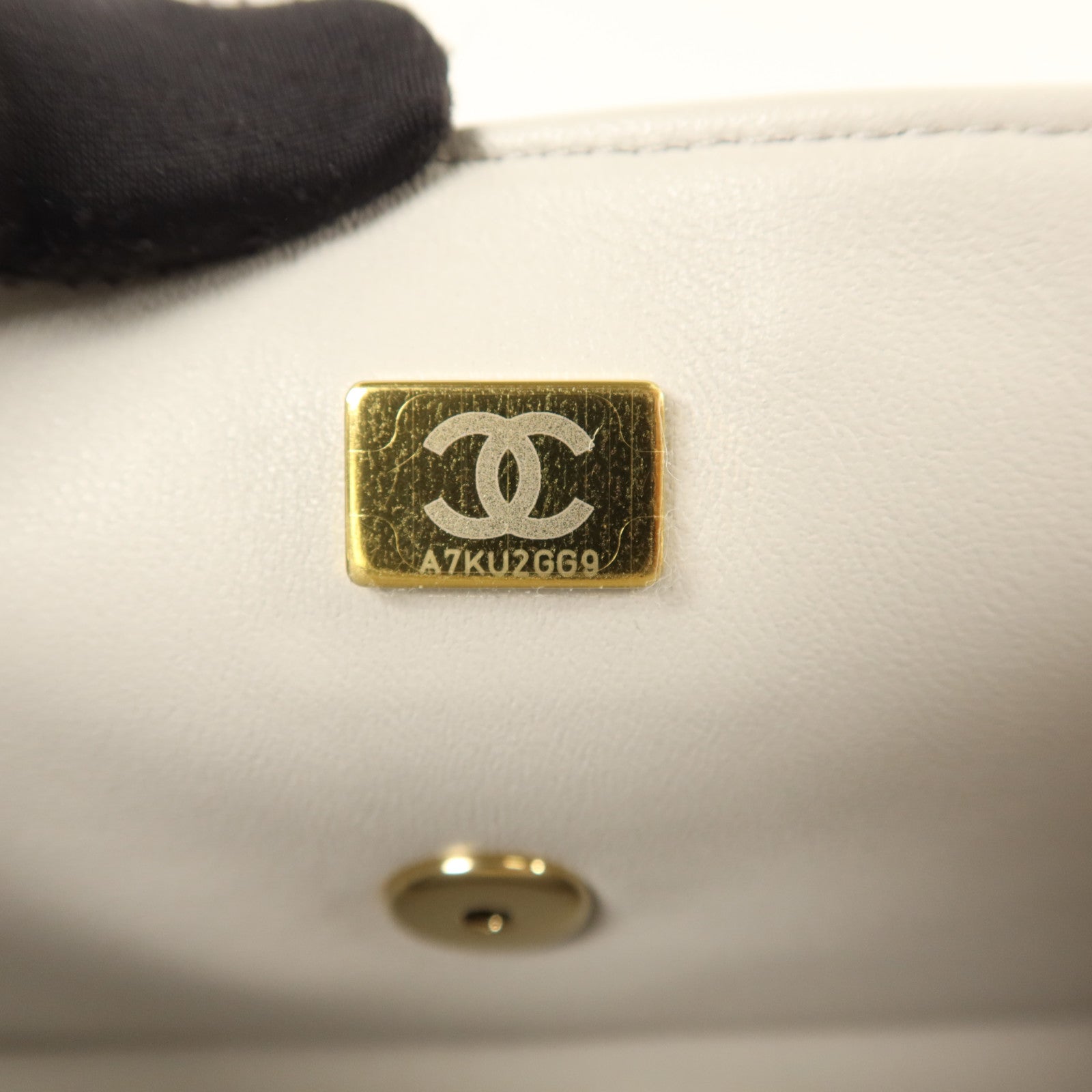CHANEL 羊皮皮革Classic With Top Handle金扣手挽肩背兩用袋