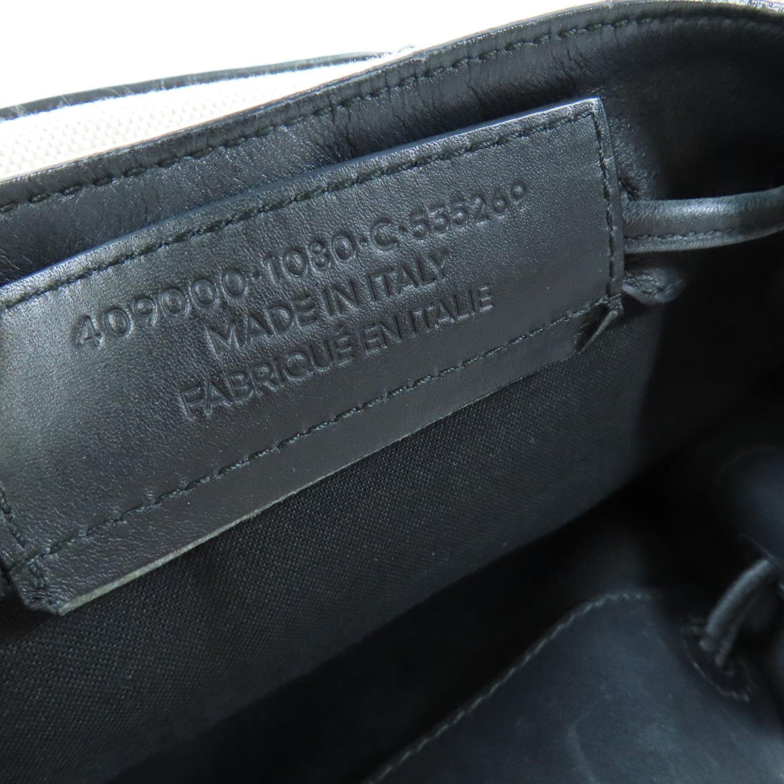 BALENCIAGA 帆布/皮革Bucket Bag銀扣肩背袋