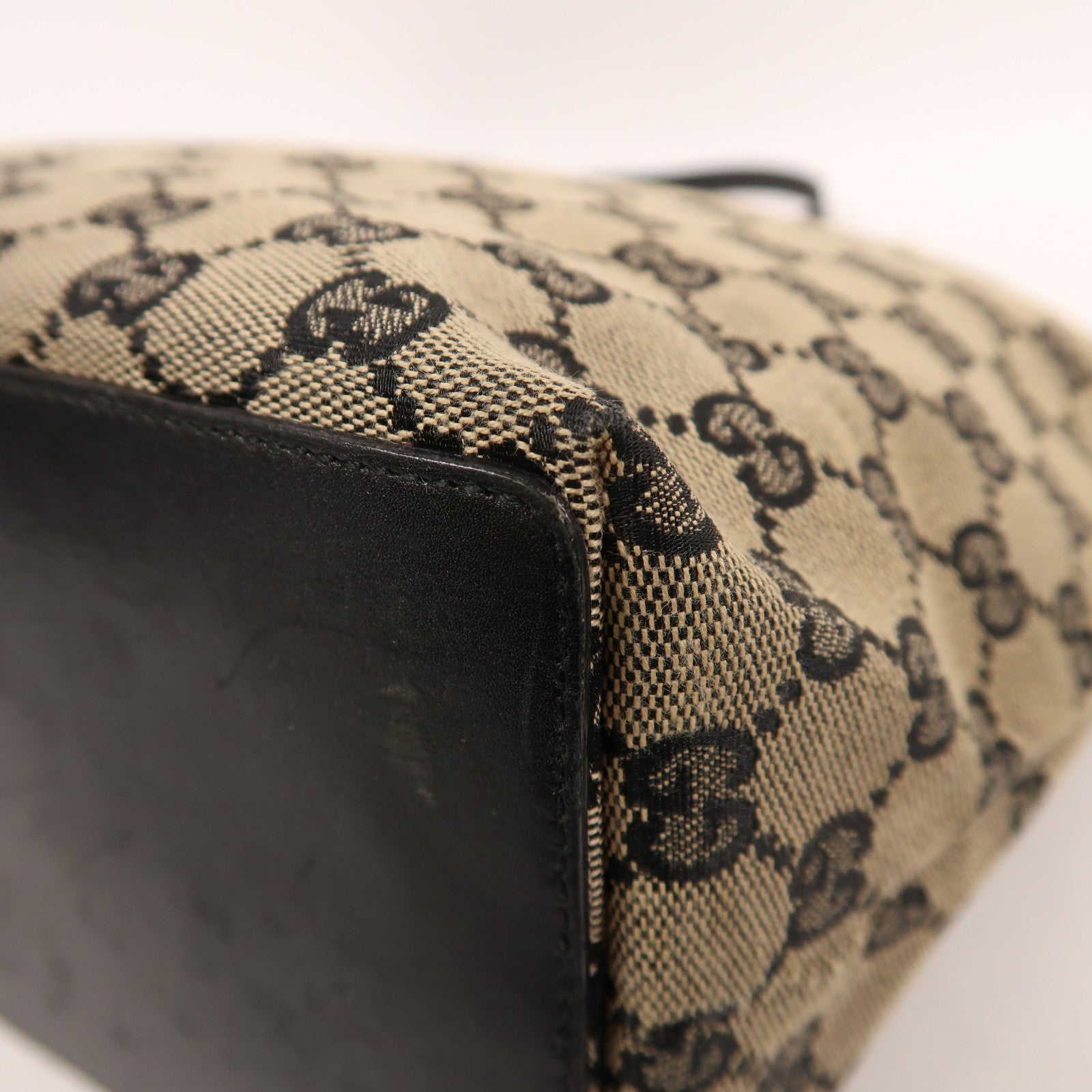 GUCCI 帆布Tote Bag金扣肩背袋