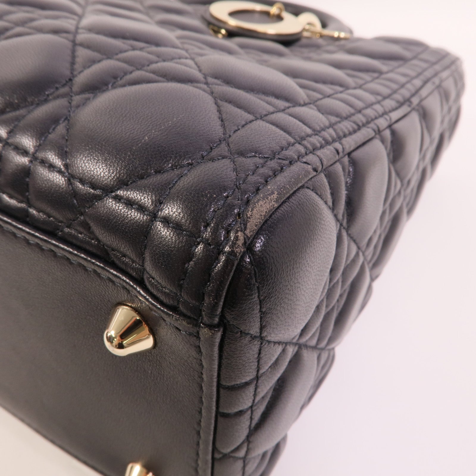 Dior 羊皮皮革Lady Dior Large手挽肩背兩用袋