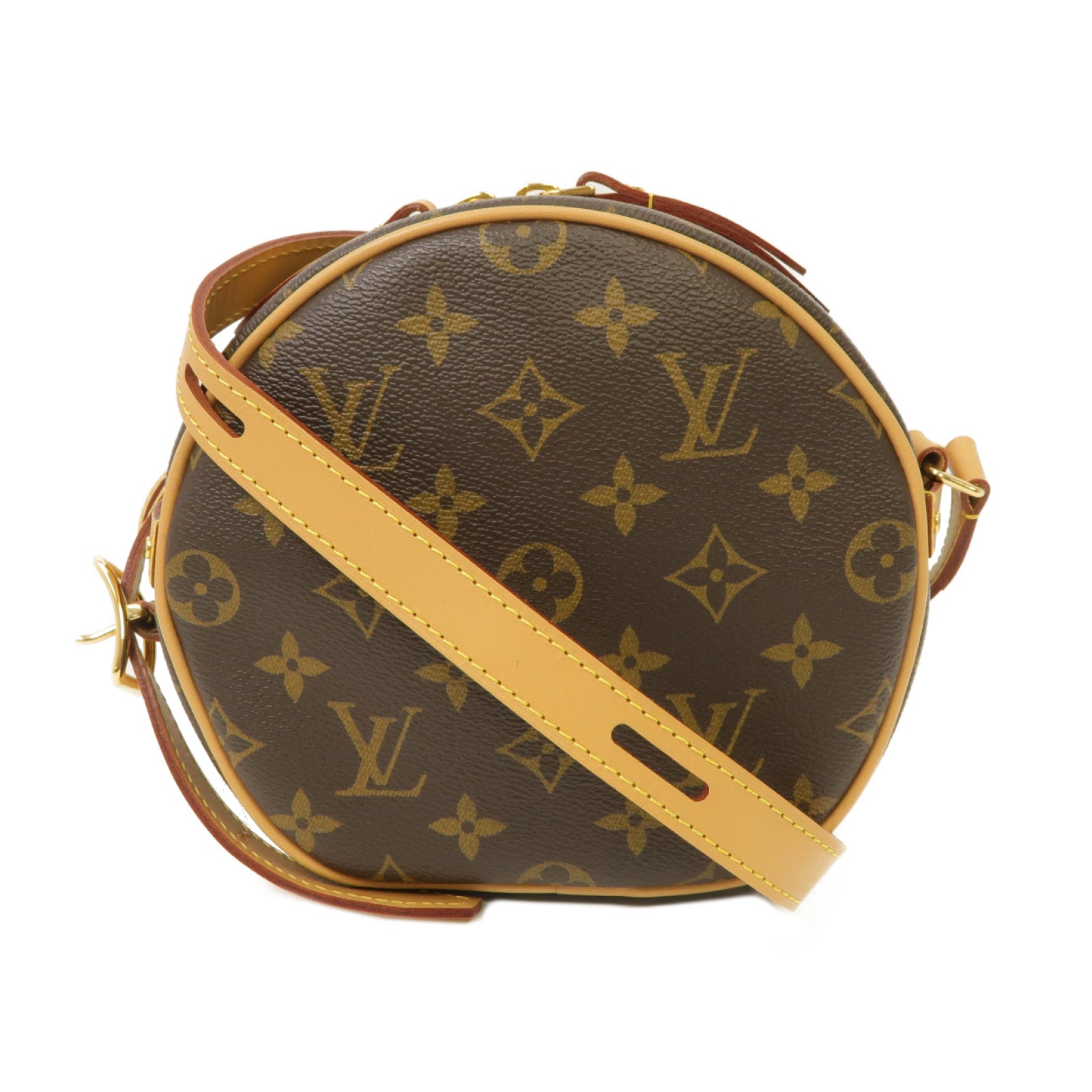 LOUIS VUITTON Monogram Boite Chapeau Souple PM金扣肩背袋棕色