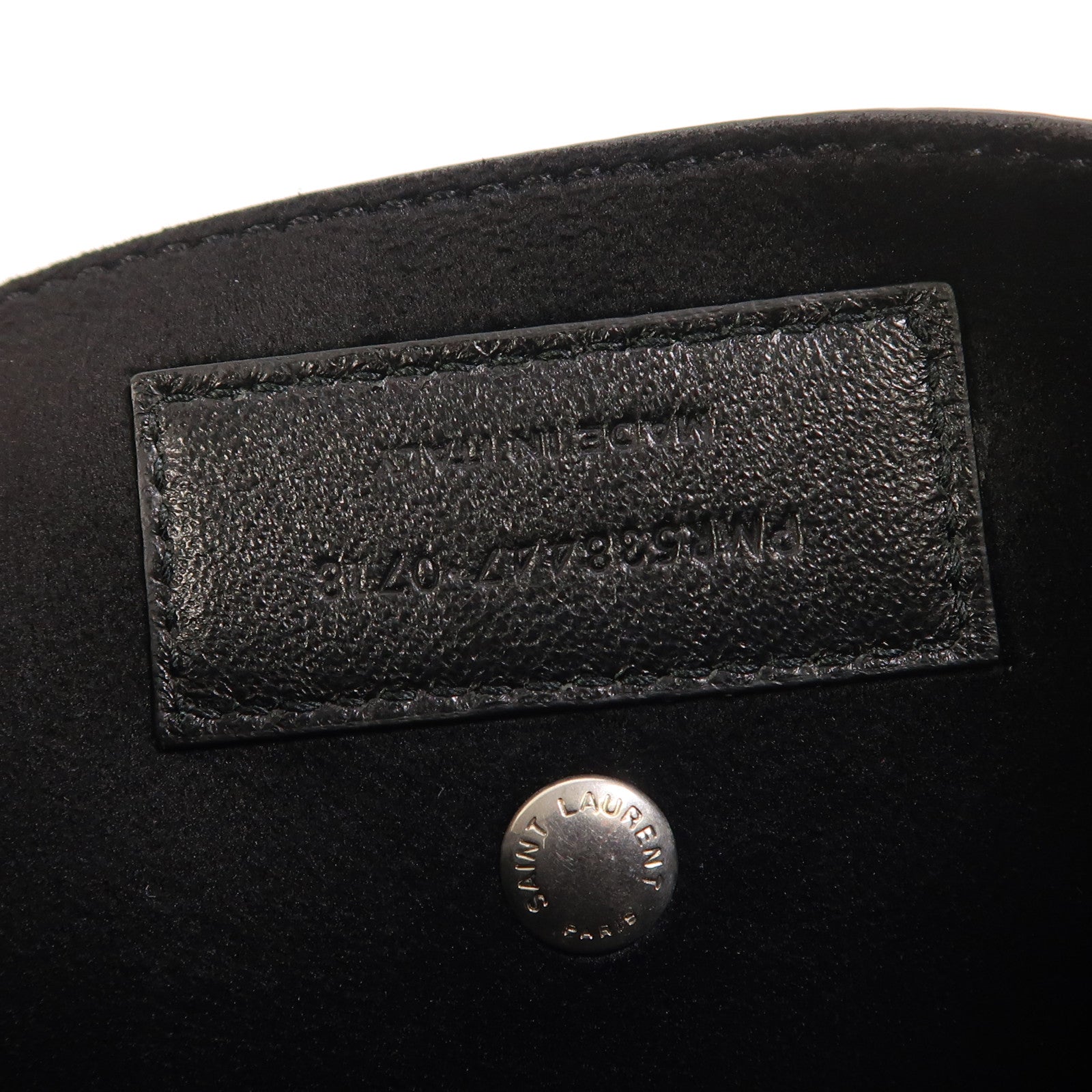 SAINT LAURENT 【激減優惠】羊皮皮革Teddy Bucket銀扣肩背袋