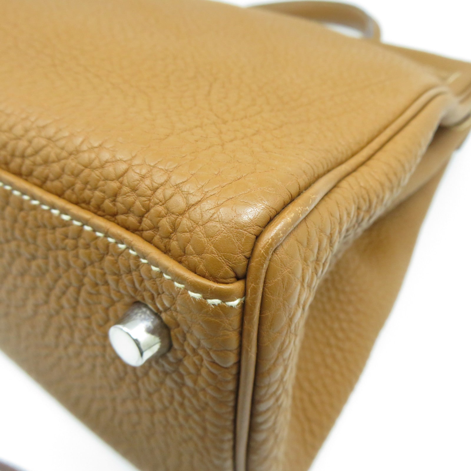 HERMES 【激減優惠】Togo皮革Kelly 35銀扣手挽肩背兩用袋Gold經典駝色