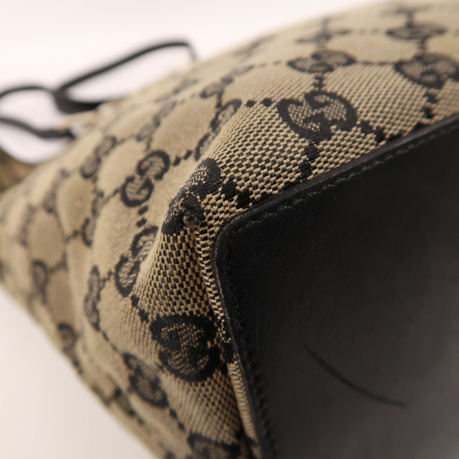 GUCCI 帆布Tote Bag金扣肩背袋