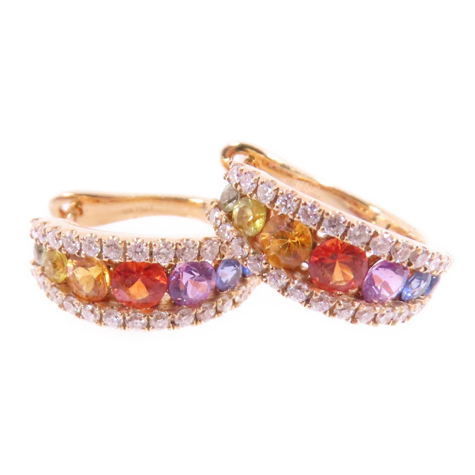 JEWELRY 18K玫瑰金/鑽石/彩色寶石/Diamond Multi Stone Earrings耳環