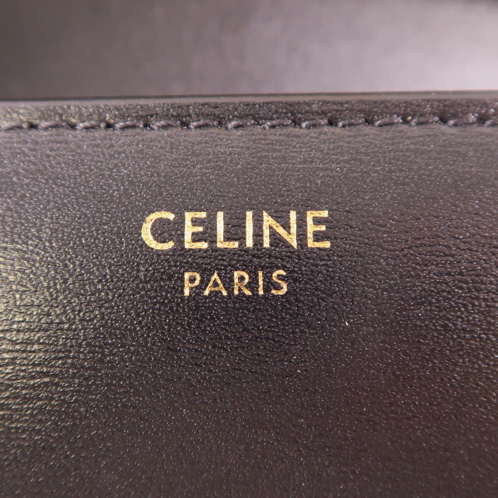 CELINE 牛皮皮革Triomphe Wallet金扣錢包