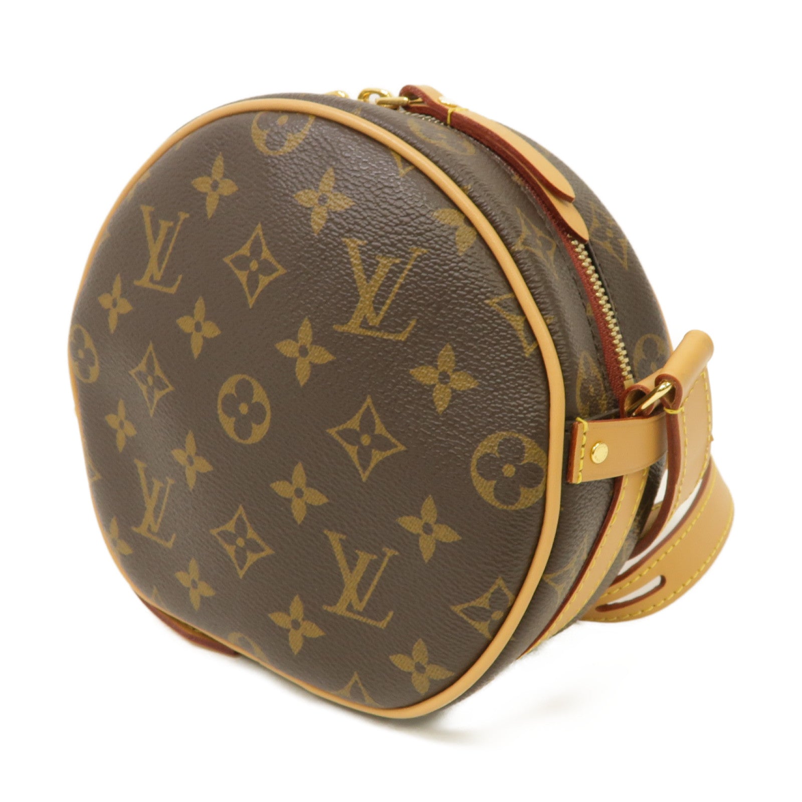 LOUIS VUITTON Monogram Boite Chapeau Souple PM金扣肩背袋棕色