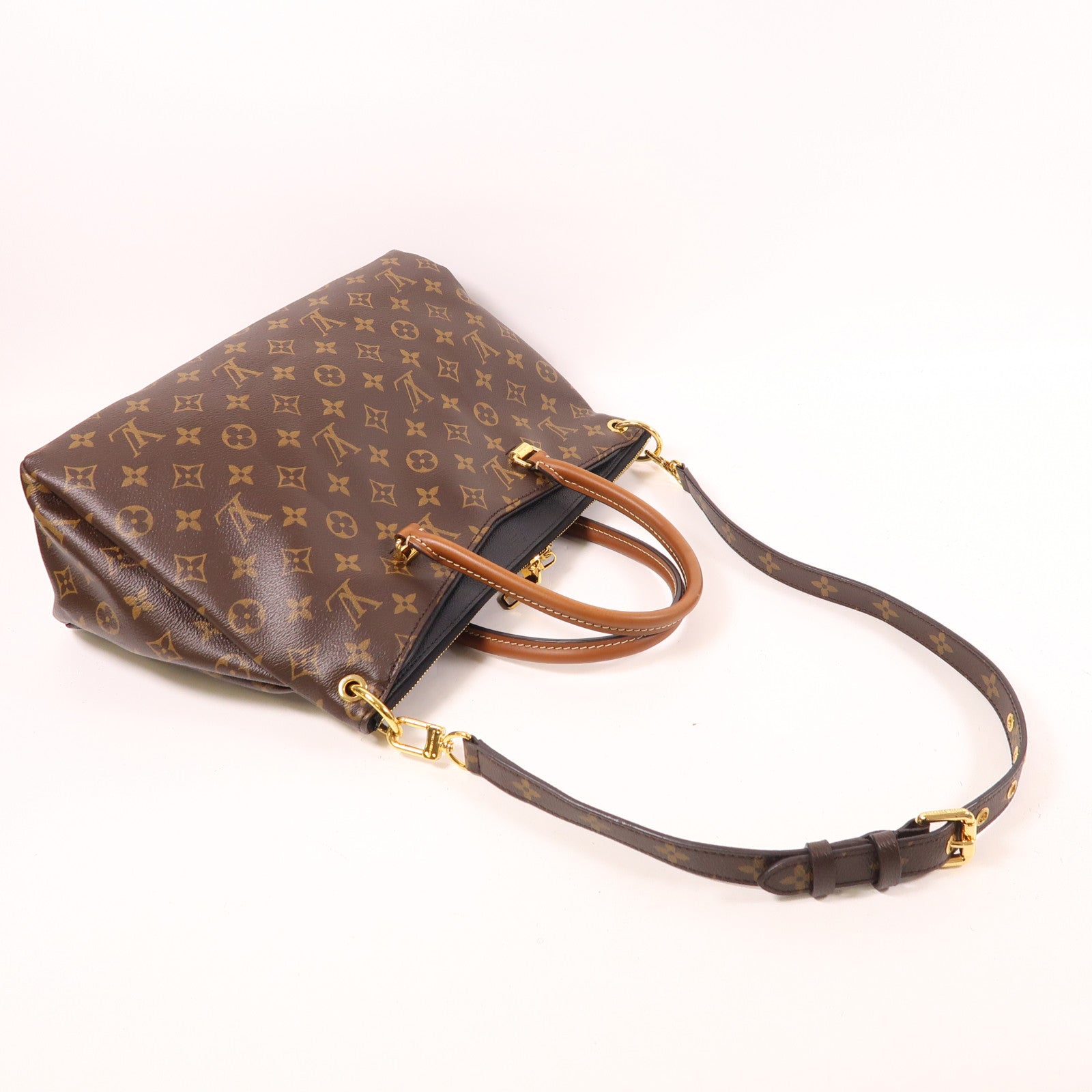 LOUIS VUITTON Monogram Pallas金扣手挽肩背兩用袋