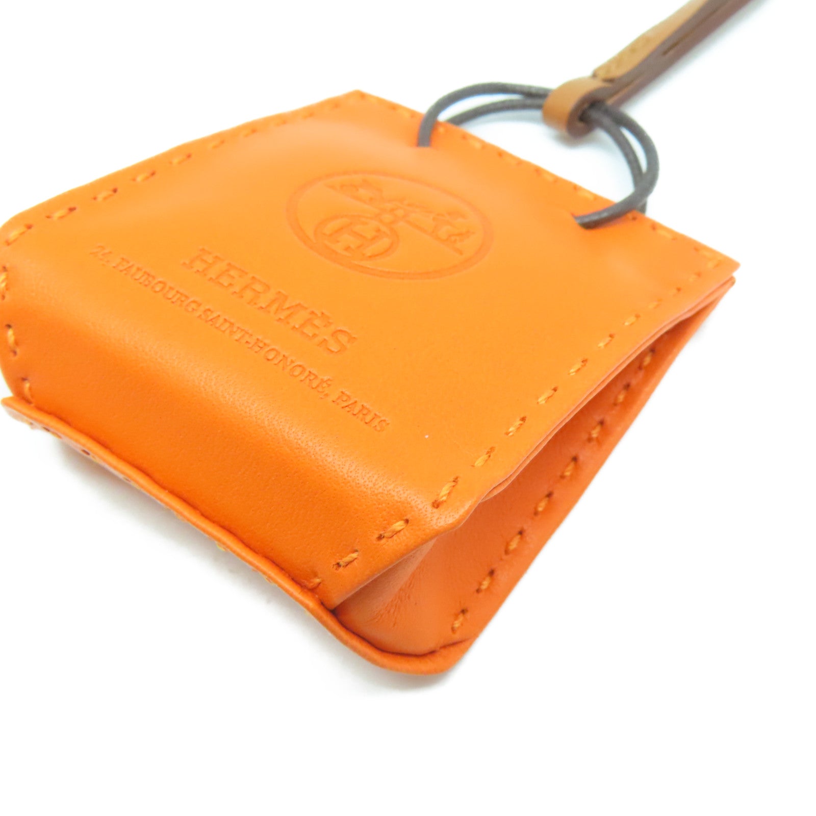 HERMES 【激減優惠】Milo皮革/Swift皮革Orange Bag Charm掛飾色/啡色