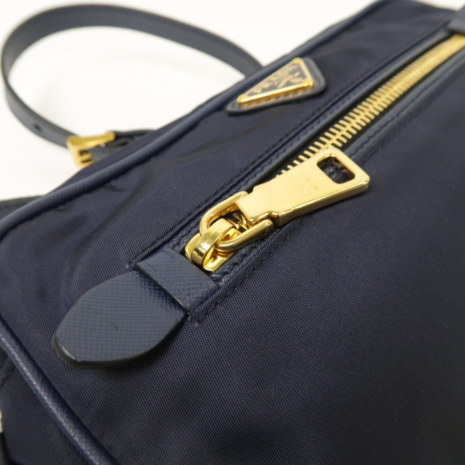 PRADA 尼龍Shoulder Bag金扣肩背袋深藍色