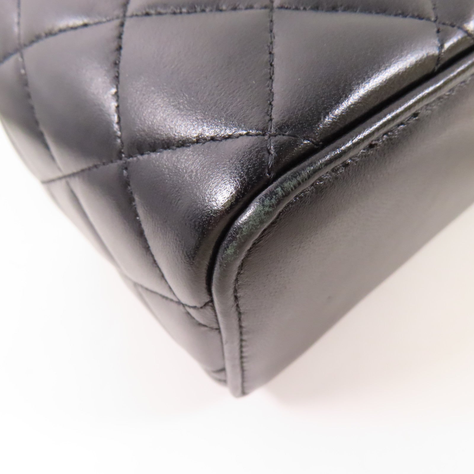 CHANEL 羊皮皮革Vanity Case金扣鏈帶手挽肩背兩用袋