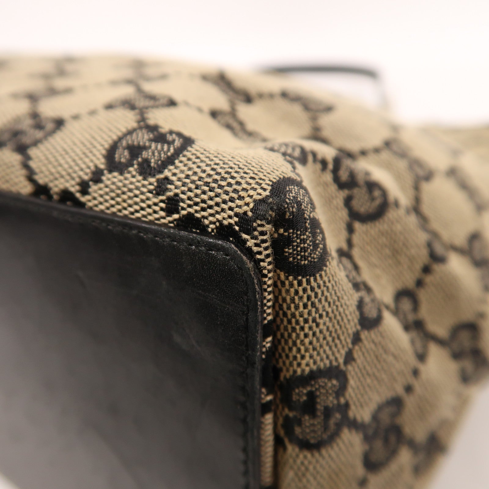 GUCCI 帆布Tote Bag金扣肩背袋