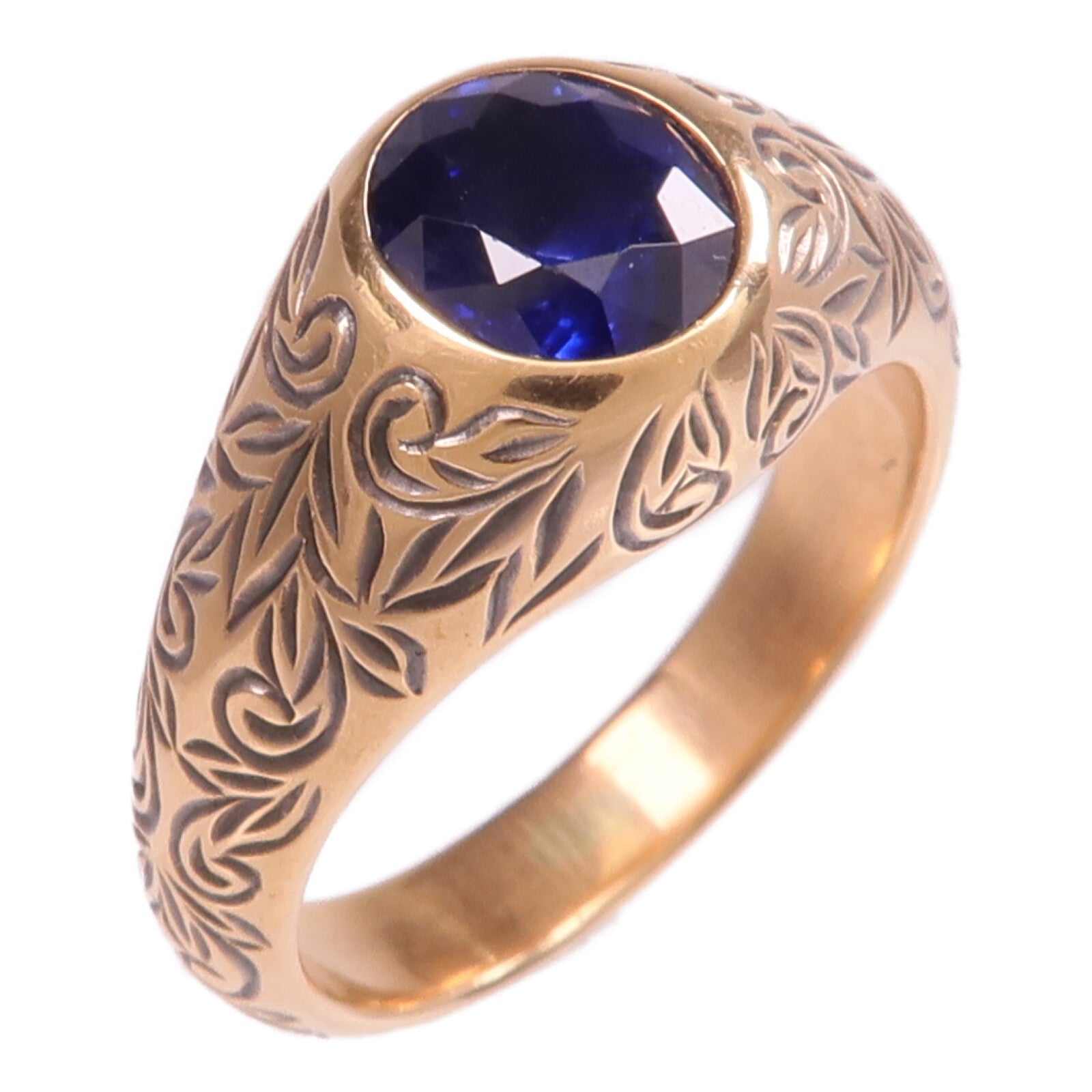 JEWELRY 18K玫瑰金Sapphire Ring藍寶石戒指US#7.5