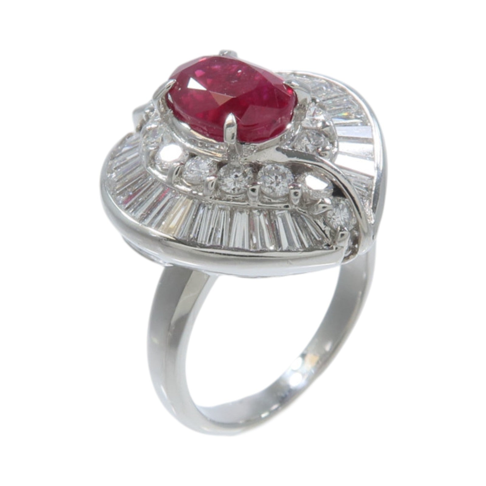 JEWELRY PT900鉑金Ruby Diamond Ring紅寶石/鑽石戒指