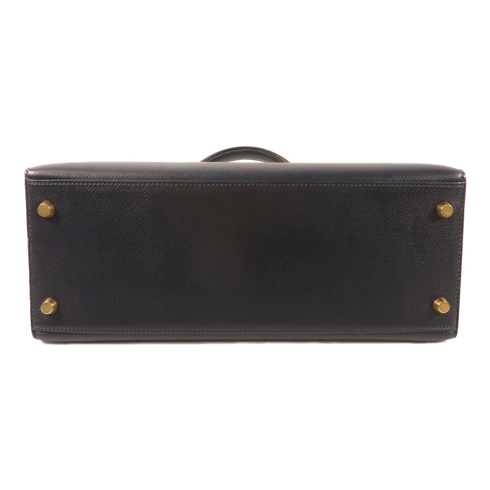 HERMES Epsom皮革Kelly 28金扣手挽肩背兩用袋Bleu Saphir