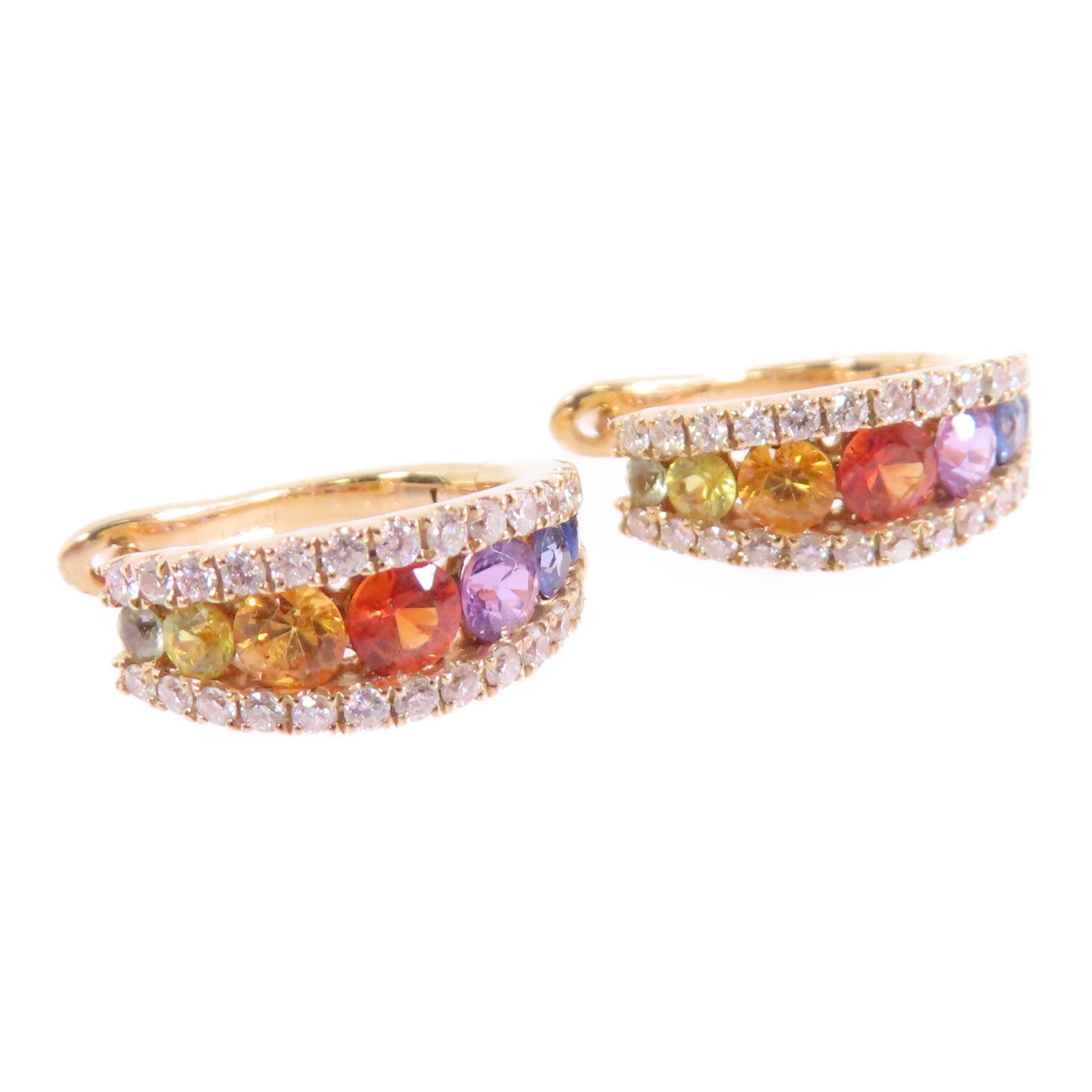JEWELRY 18K玫瑰金/鑽石/彩色寶石/Diamond Multi Stone Earrings耳環
