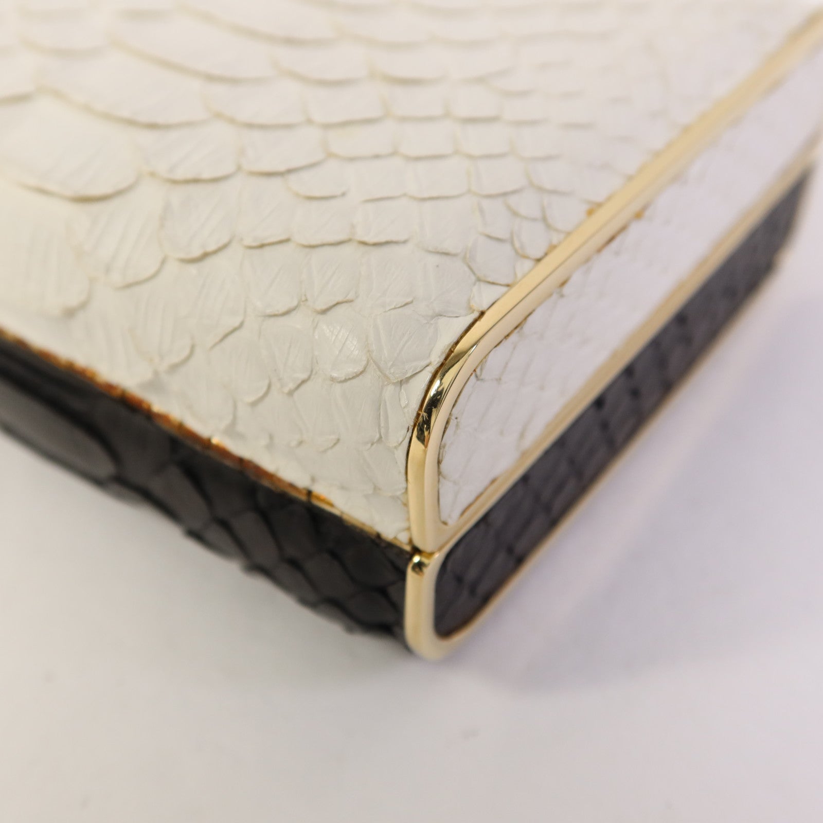 CHANEL 蛇皮皮革Clutch Bag金扣手拿包