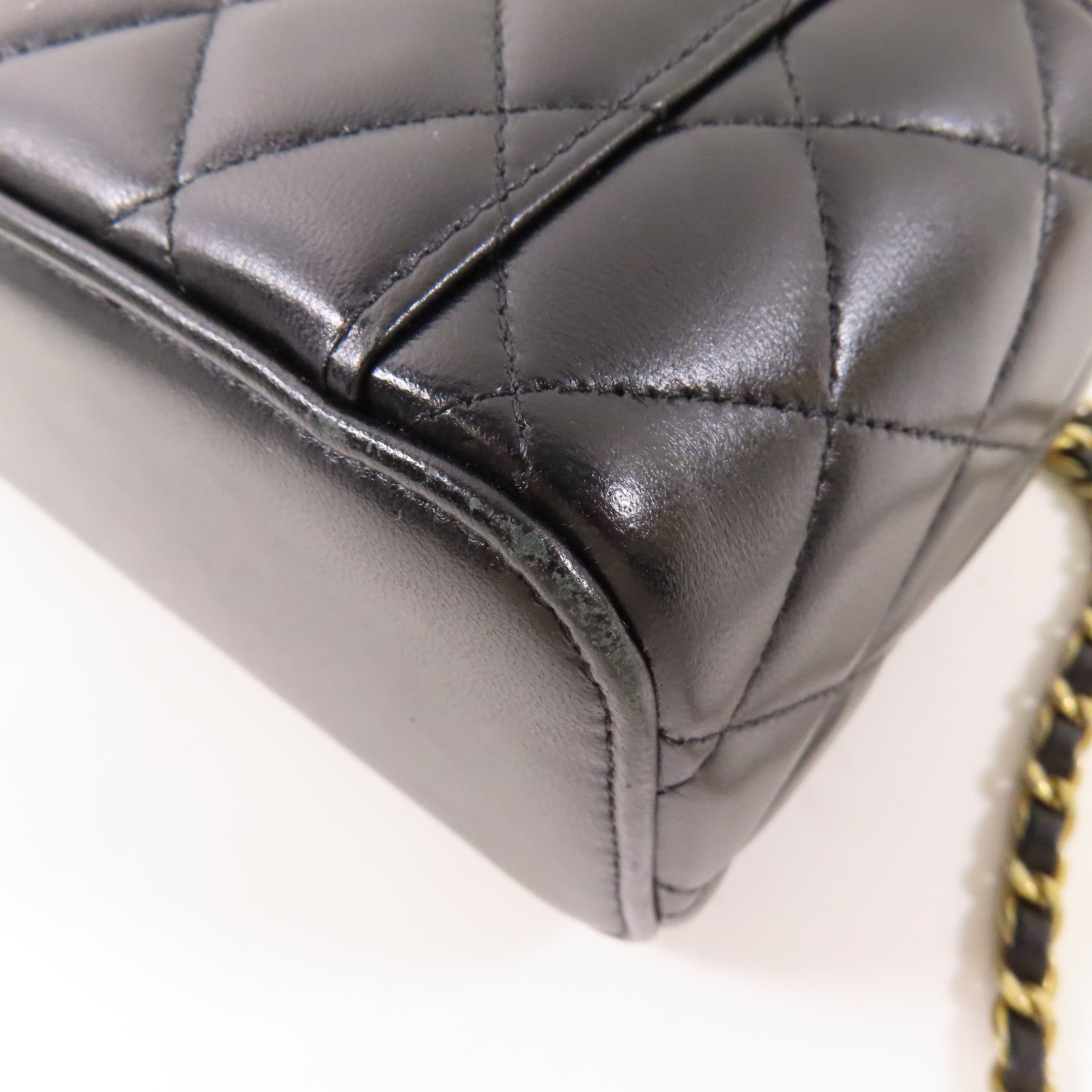 CHANEL 羊皮皮革Vanity Case金扣鏈帶手挽肩背兩用袋