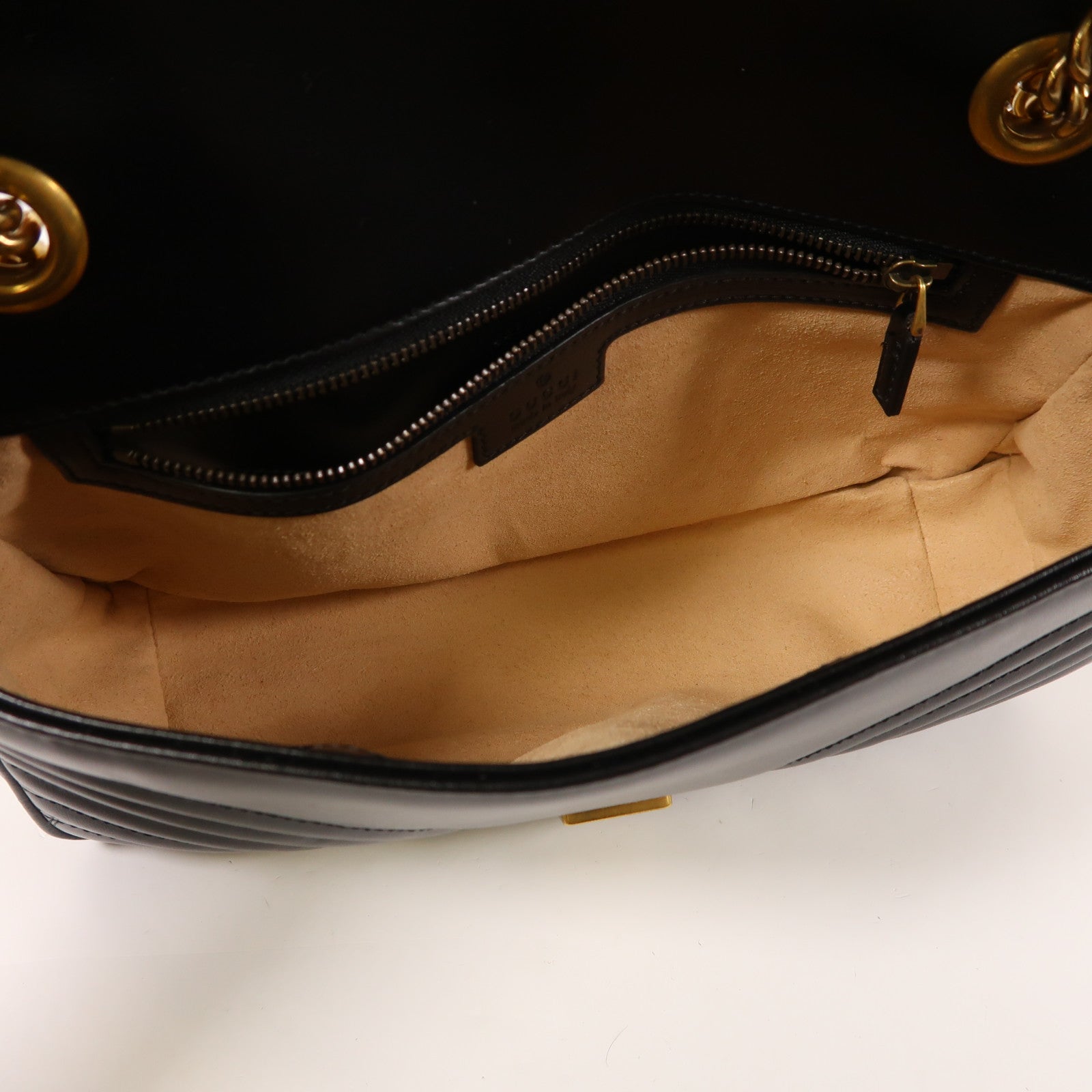 GUCCI 牛皮皮革GG Marmont金扣鏈帶肩背袋