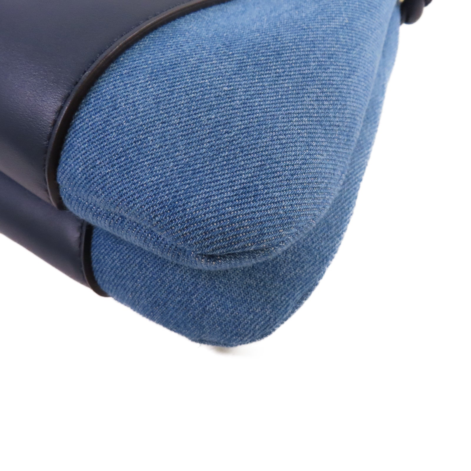 Chloe 牛皮皮革/牛仔布Medium Key Shoulder Bag肩背袋藍色