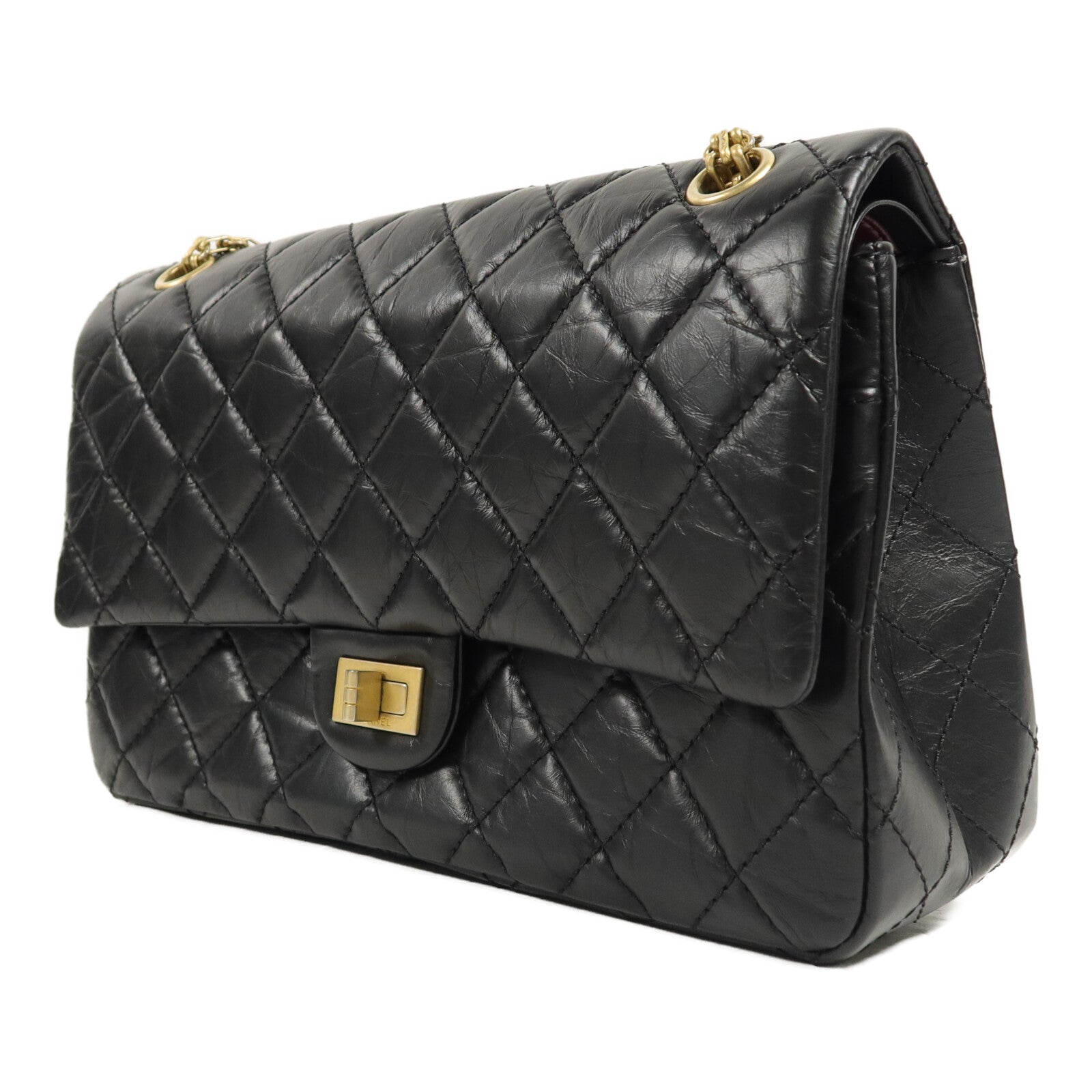 CHANEL 牛皮皮革2.55 Medium鏈帶肩背袋