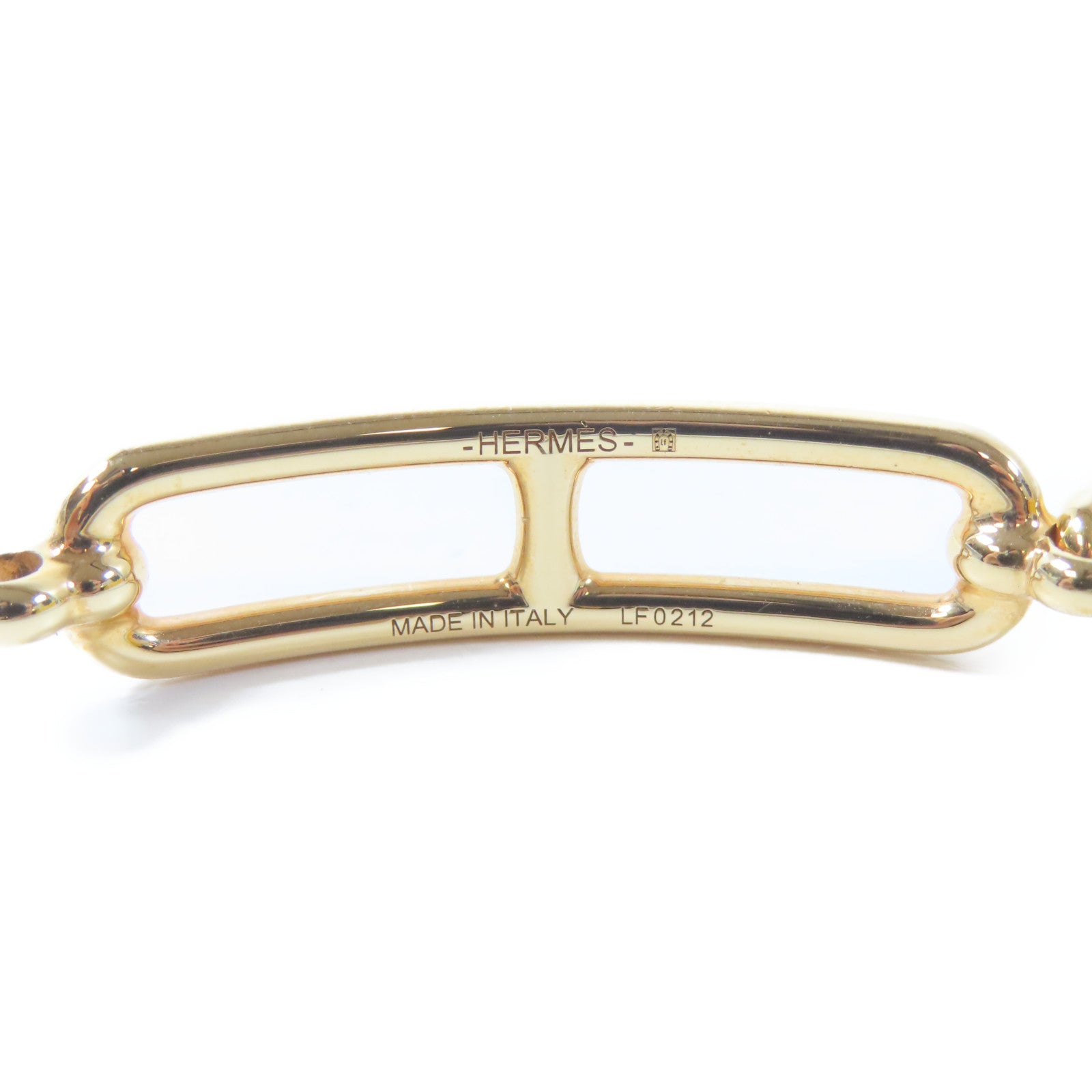 HERMES 皮革/金屬Roulis Double Tour Bracelet手鐲淺藍色/金色