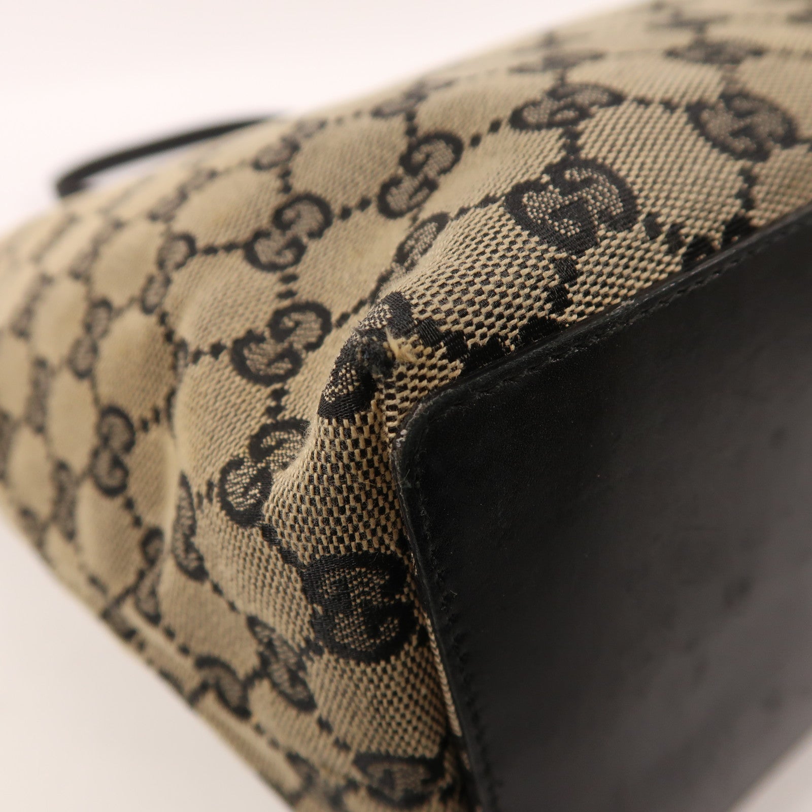 GUCCI 帆布Tote Bag金扣肩背袋