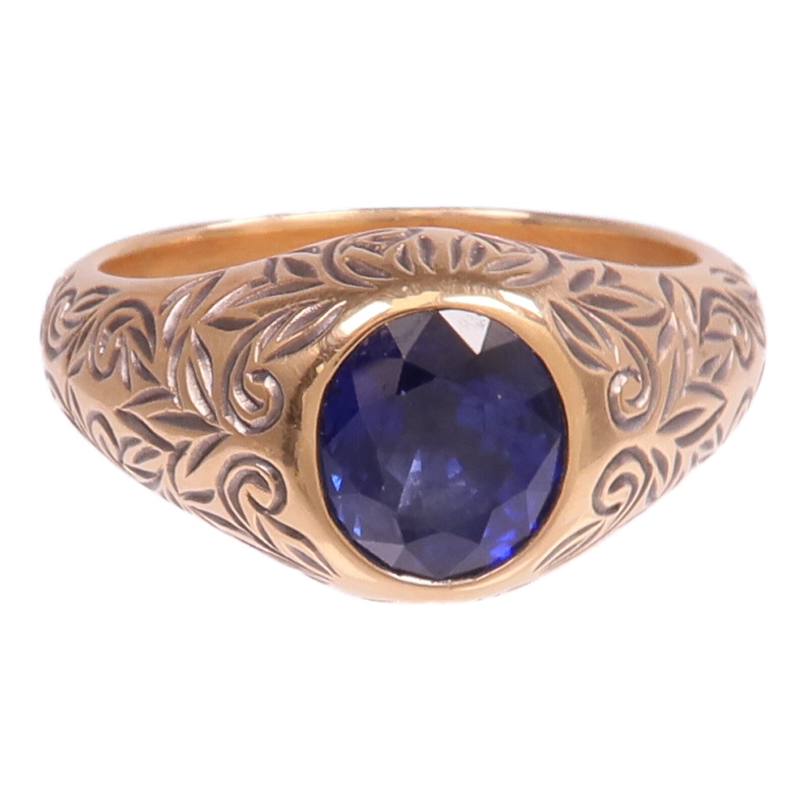 JEWELRY 18K玫瑰金Sapphire Ring藍寶石戒指US#7.5