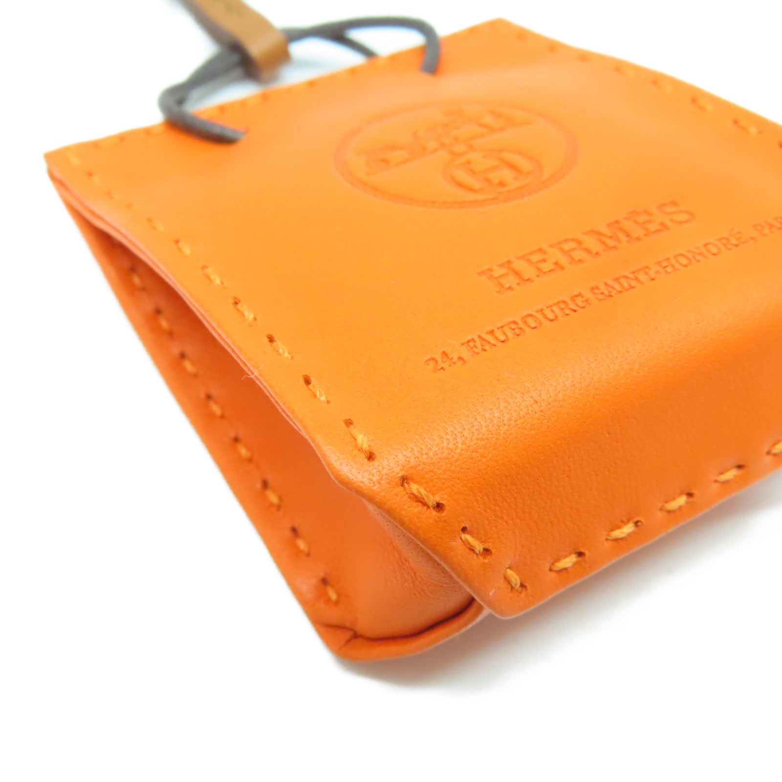 HERMES 【激減優惠】Milo皮革/Swift皮革Orange Bag Charm掛飾色/啡色