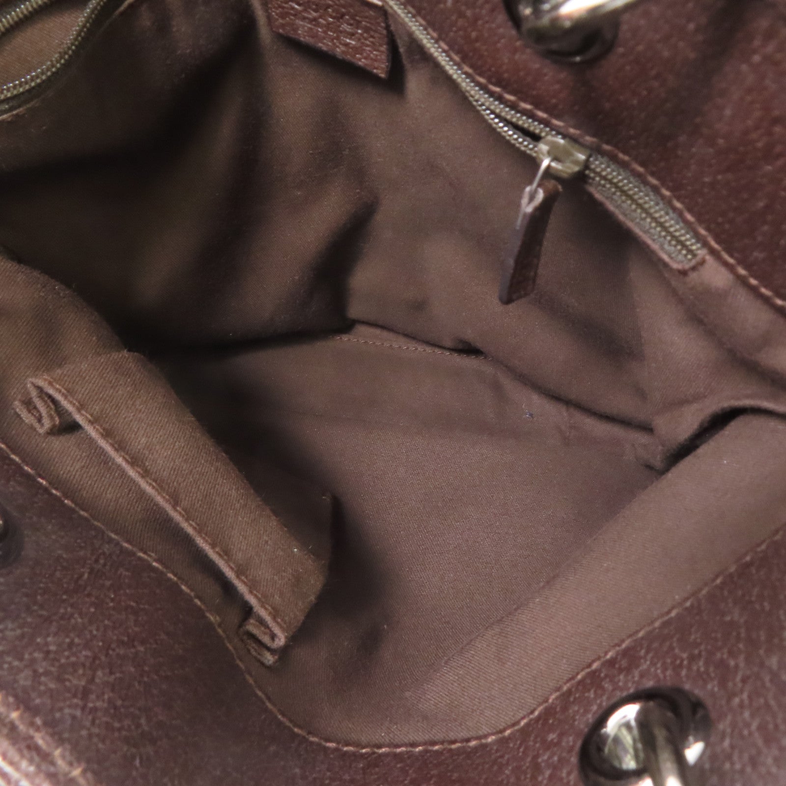 GUCCI 帆布Tote Bag銀扣肩背袋啡色