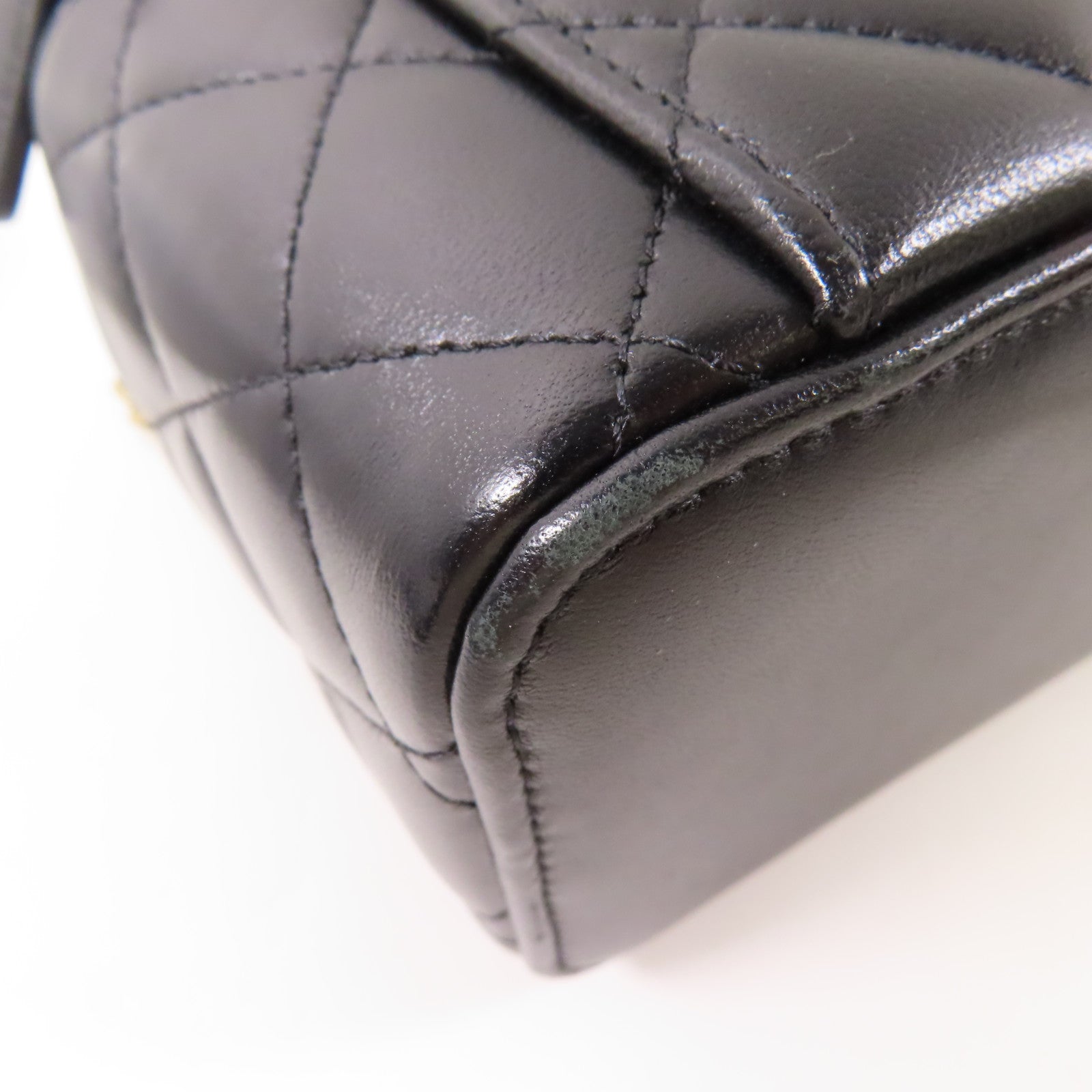 CHANEL 羊皮皮革Vanity Case金扣鏈帶手挽肩背兩用袋