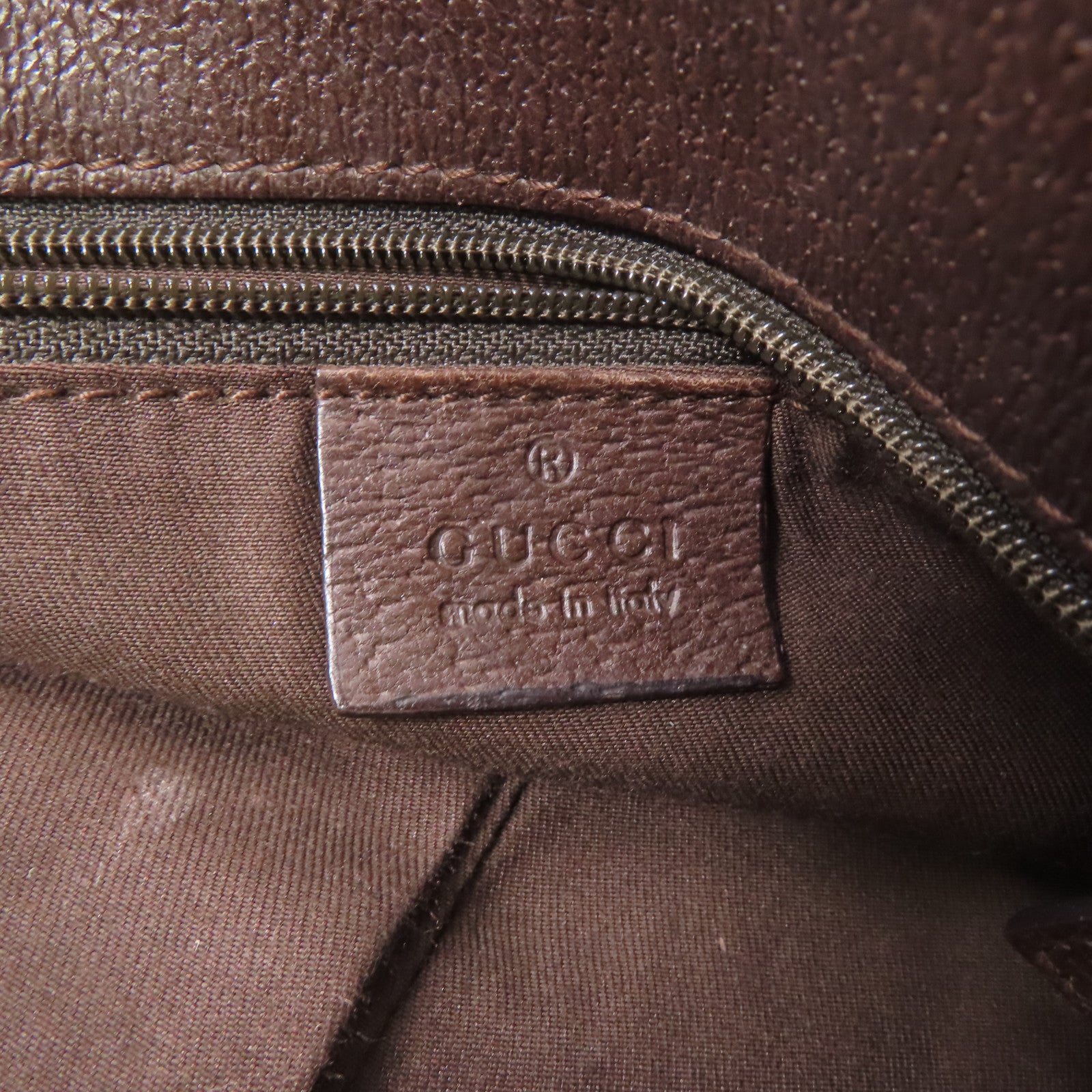 GUCCI 帆布Tote Bag銀扣肩背袋啡色