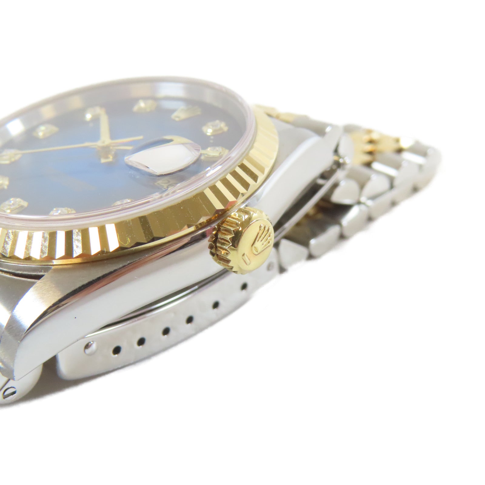 ROLEX 不鏽鋼/18K黃金Datejust自動機芯手錶藍色#17.5cm