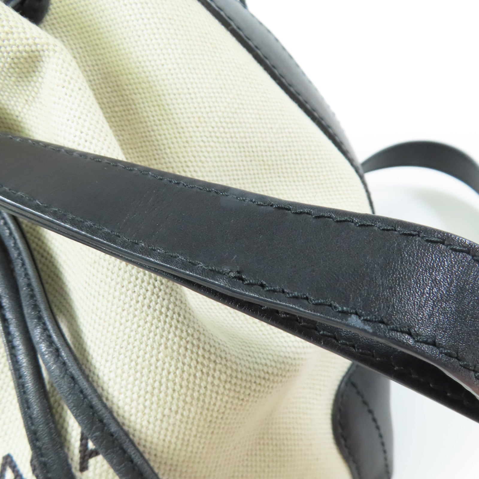BALENCIAGA 帆布/皮革Bucket Bag銀扣肩背袋