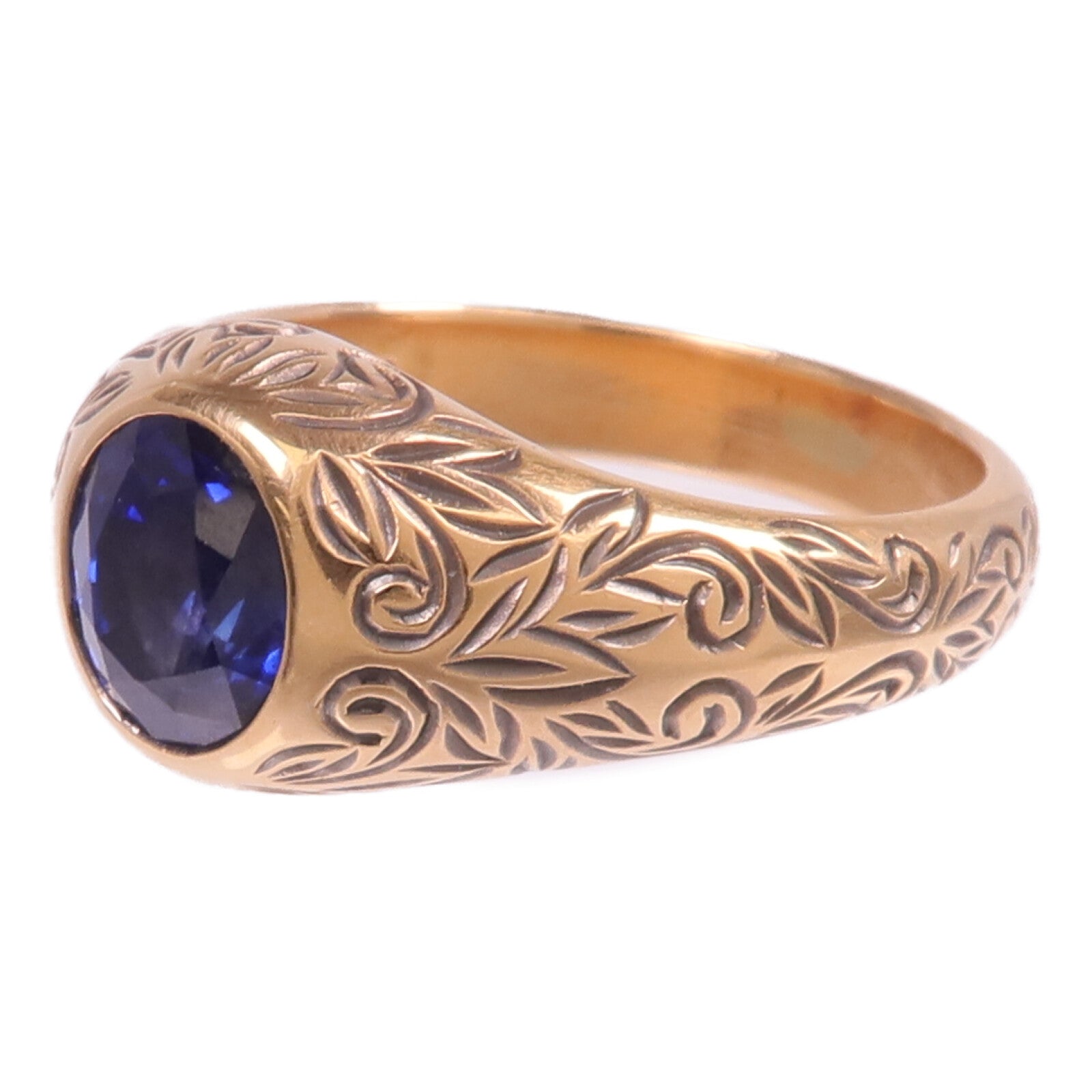 JEWELRY 18K玫瑰金Sapphire Ring藍寶石戒指US#7.5