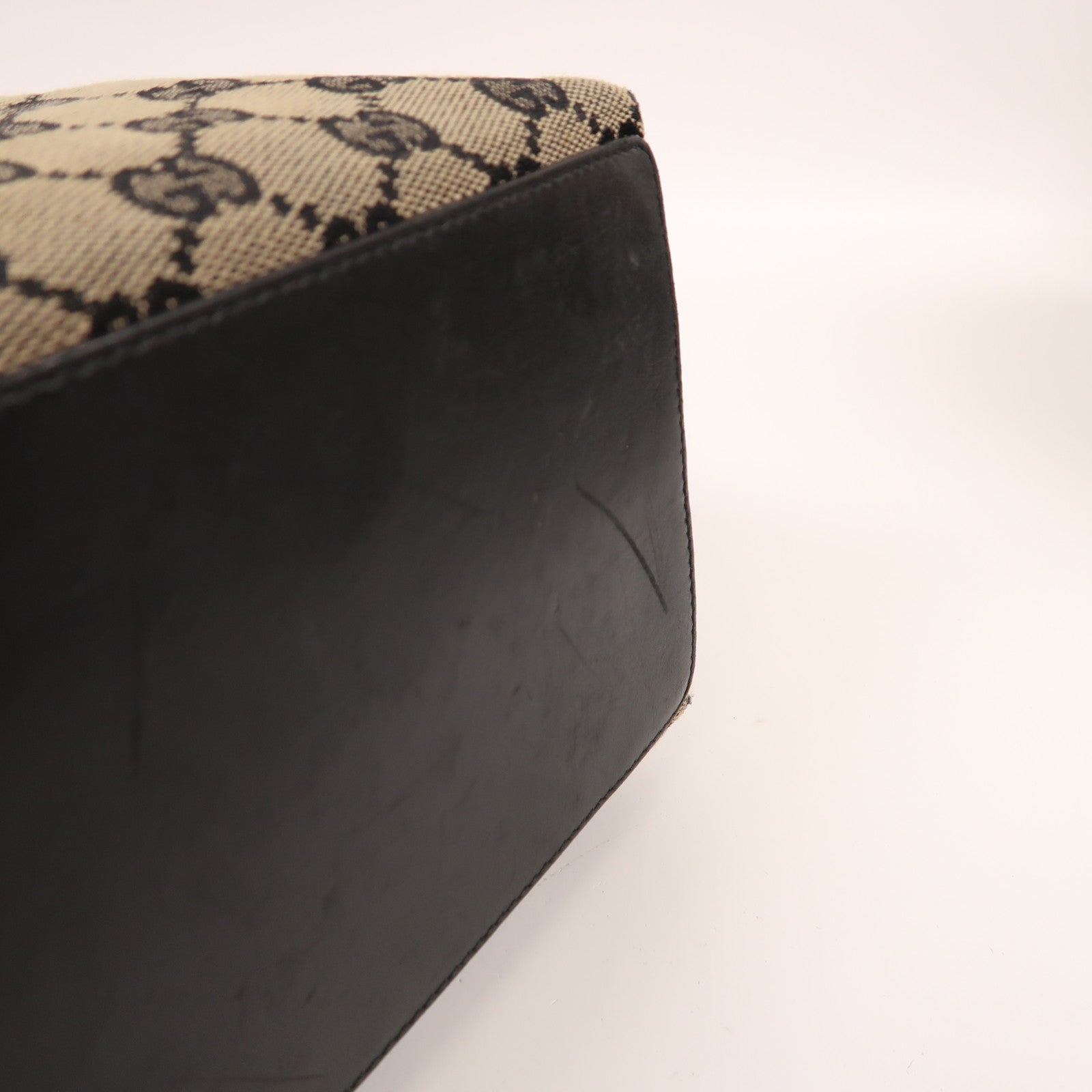 GUCCI 帆布Tote Bag金扣肩背袋