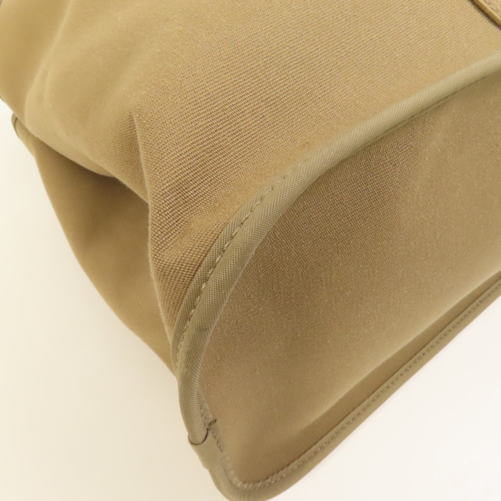 HERMES 帆布Cabag Elan銀扣手挽肩背兩用袋Taupe