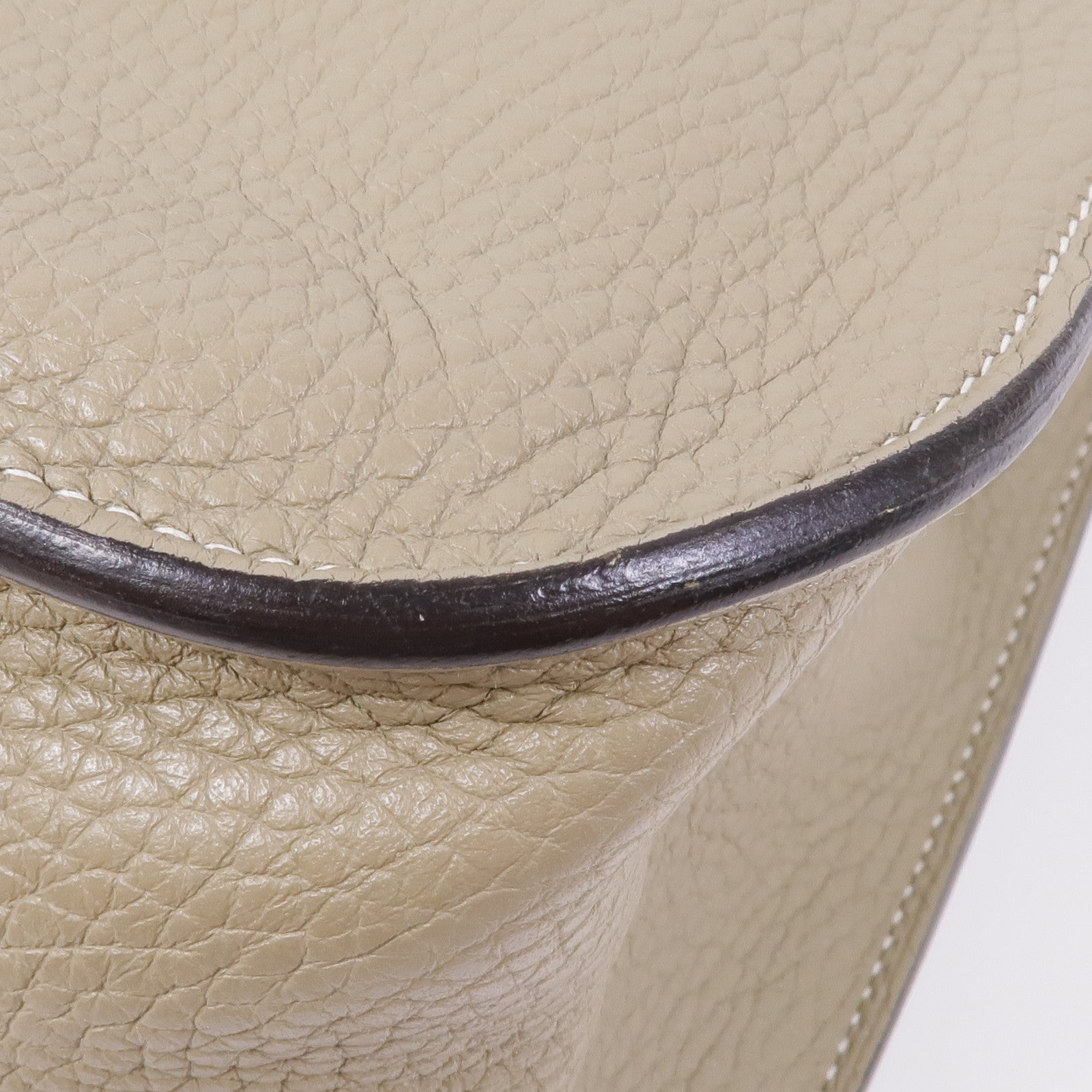 HERMES Clemence皮革Halzan 31銀扣手挽肩背兩用袋Sauge