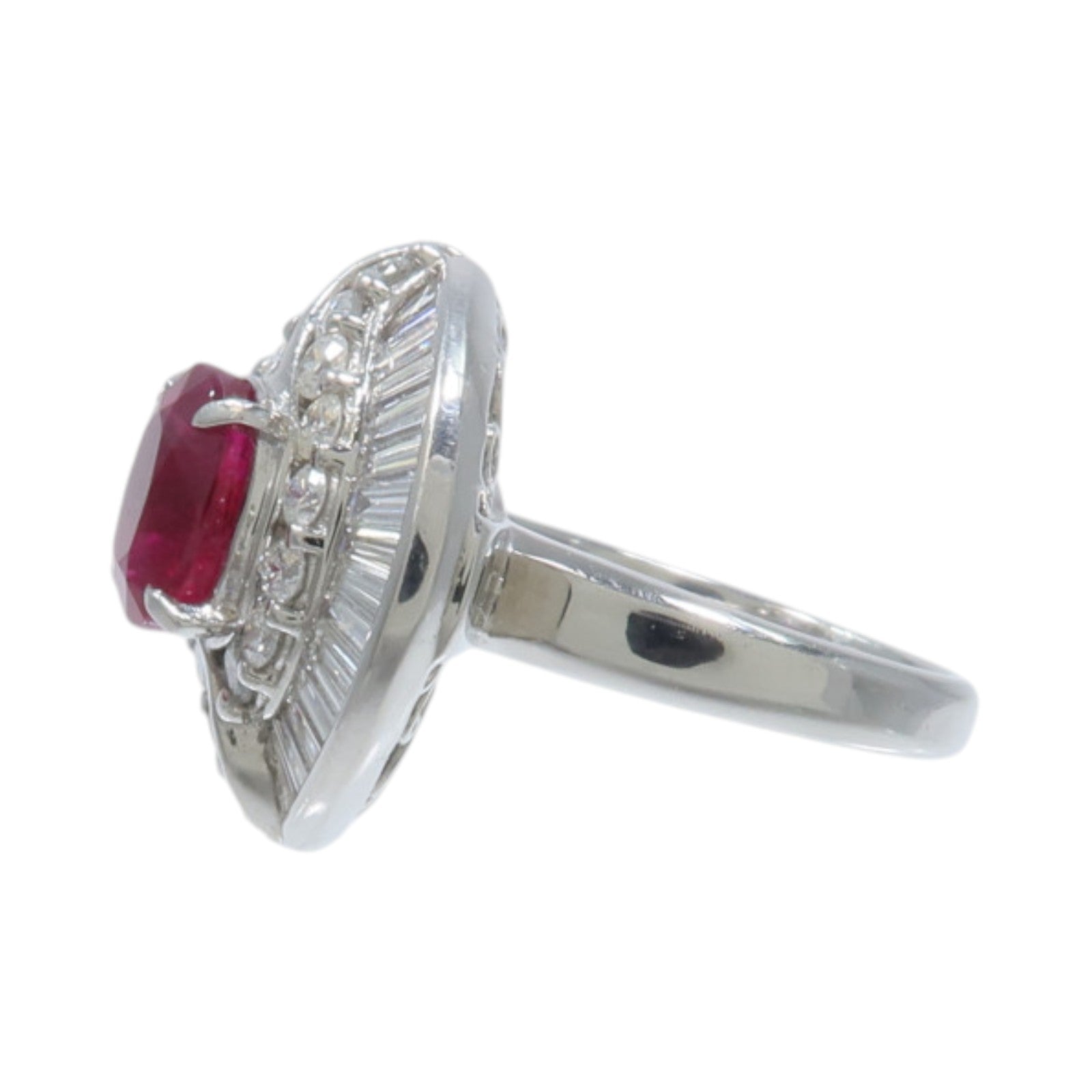 JEWELRY PT900鉑金Ruby Diamond Ring紅寶石/鑽石戒指