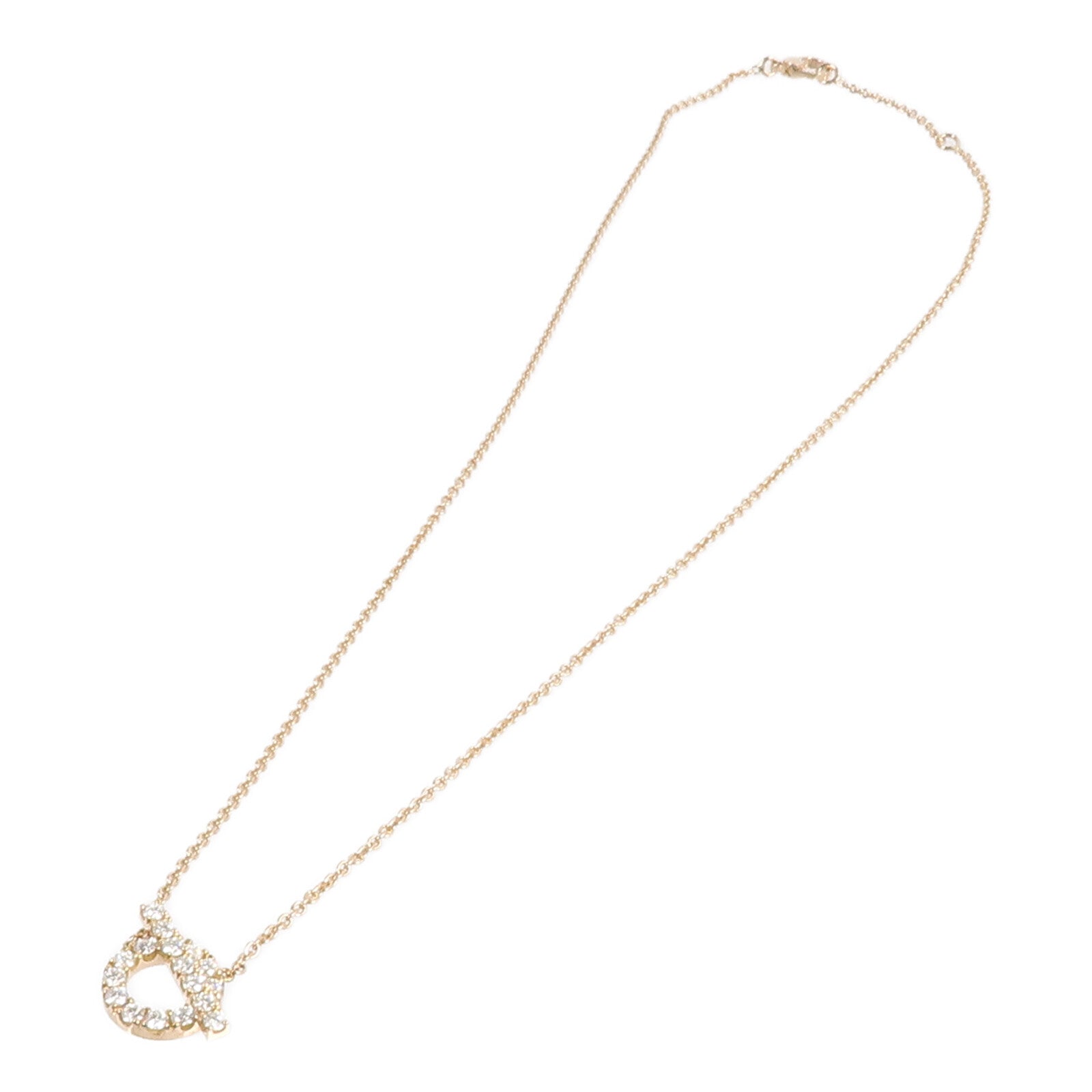 HERMES 18K玫瑰金Finesse Pendant鑽石項鍊