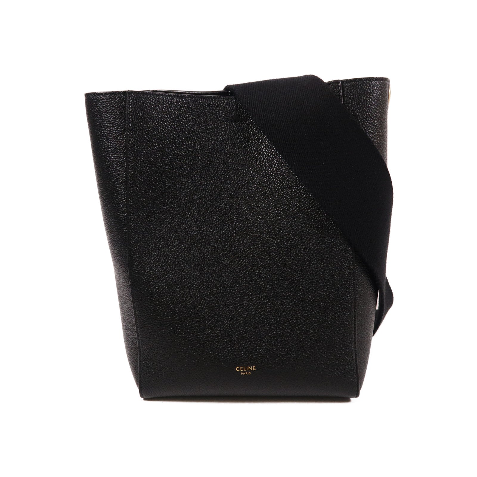 CELINE 牛皮皮革Sangle Bucket金扣肩背袋