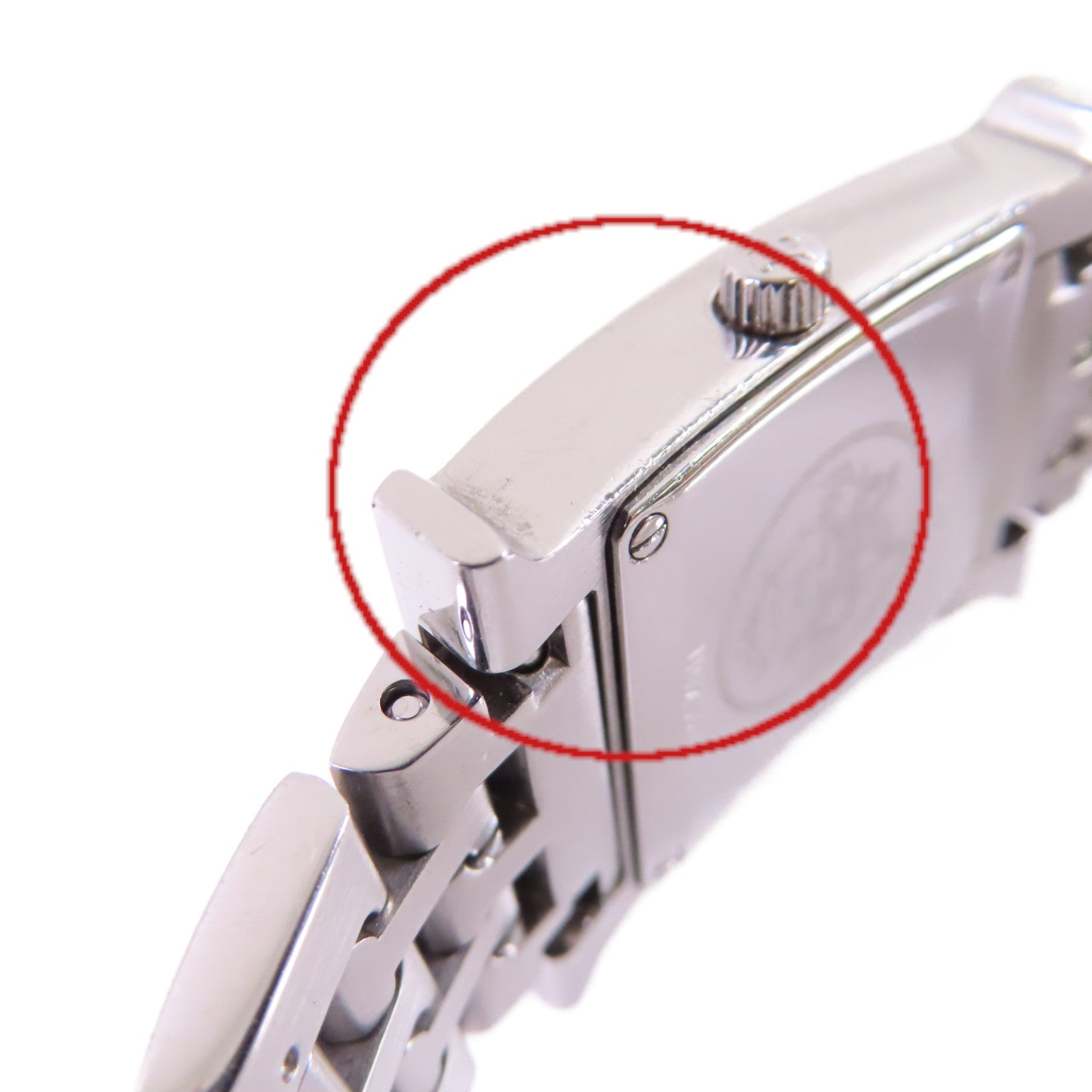 HERMES Medium Heure H Watch不鏽鋼銀扣石英機芯手錶米白色/銀色