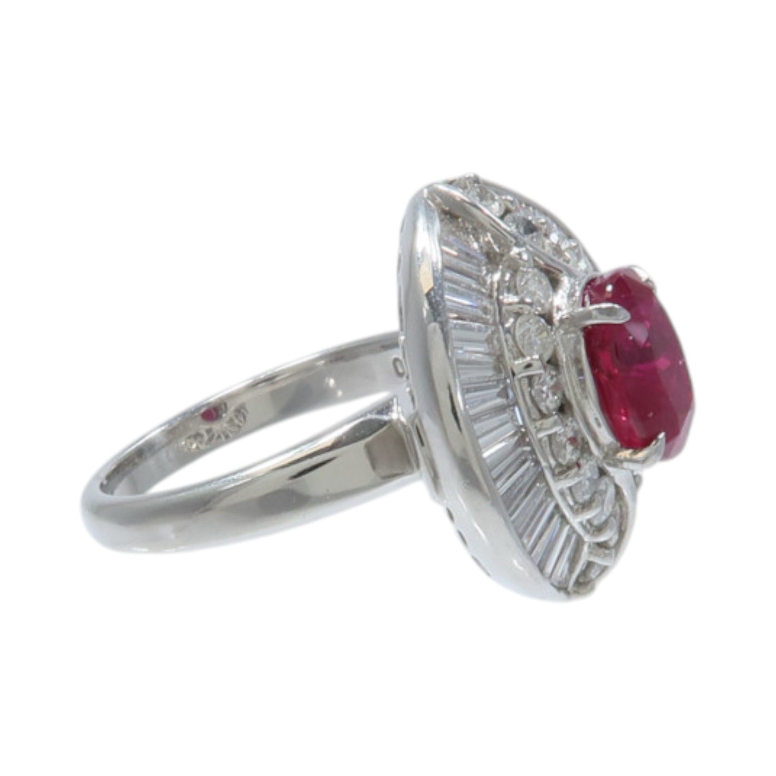 JEWELRY PT900鉑金Ruby Diamond Ring紅寶石/鑽石戒指