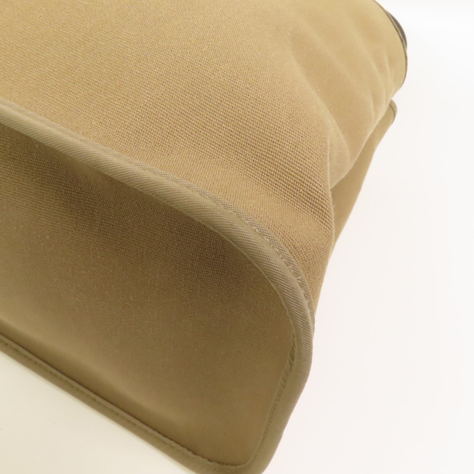 HERMES 帆布Cabag Elan銀扣手挽肩背兩用袋Taupe