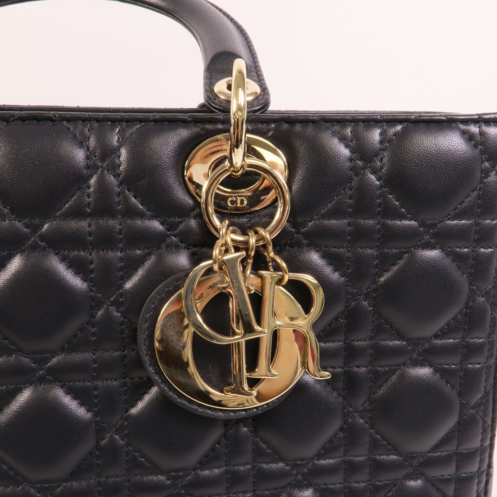 Dior 羊皮皮革Lady Dior Large手挽肩背兩用袋